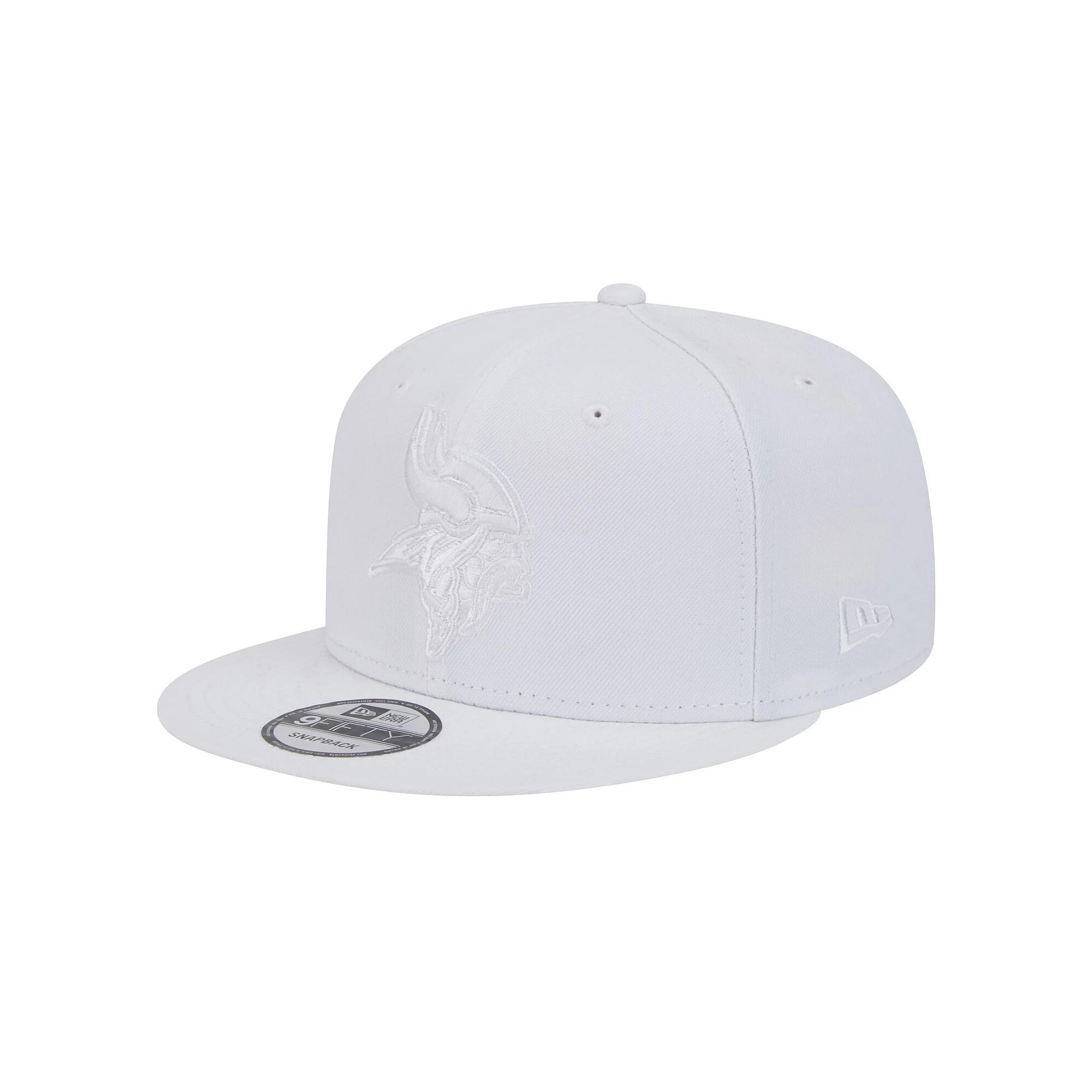 Men's New Era Minnesota Vikings Main White on White 9FIFTY Snapback Hat Product Image