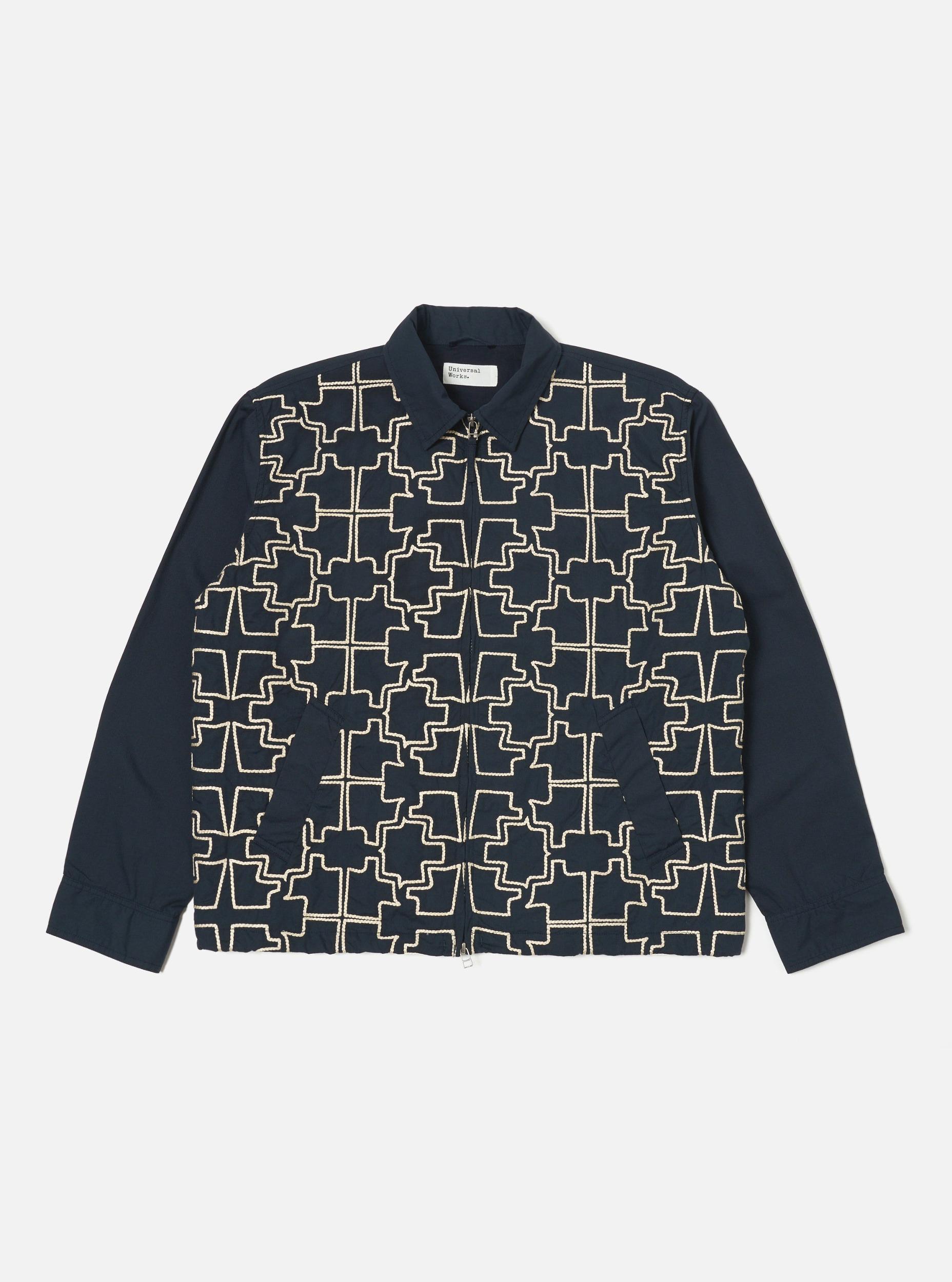Universal Works Club Jacket in Navy Mitla Broadcloth Product Image