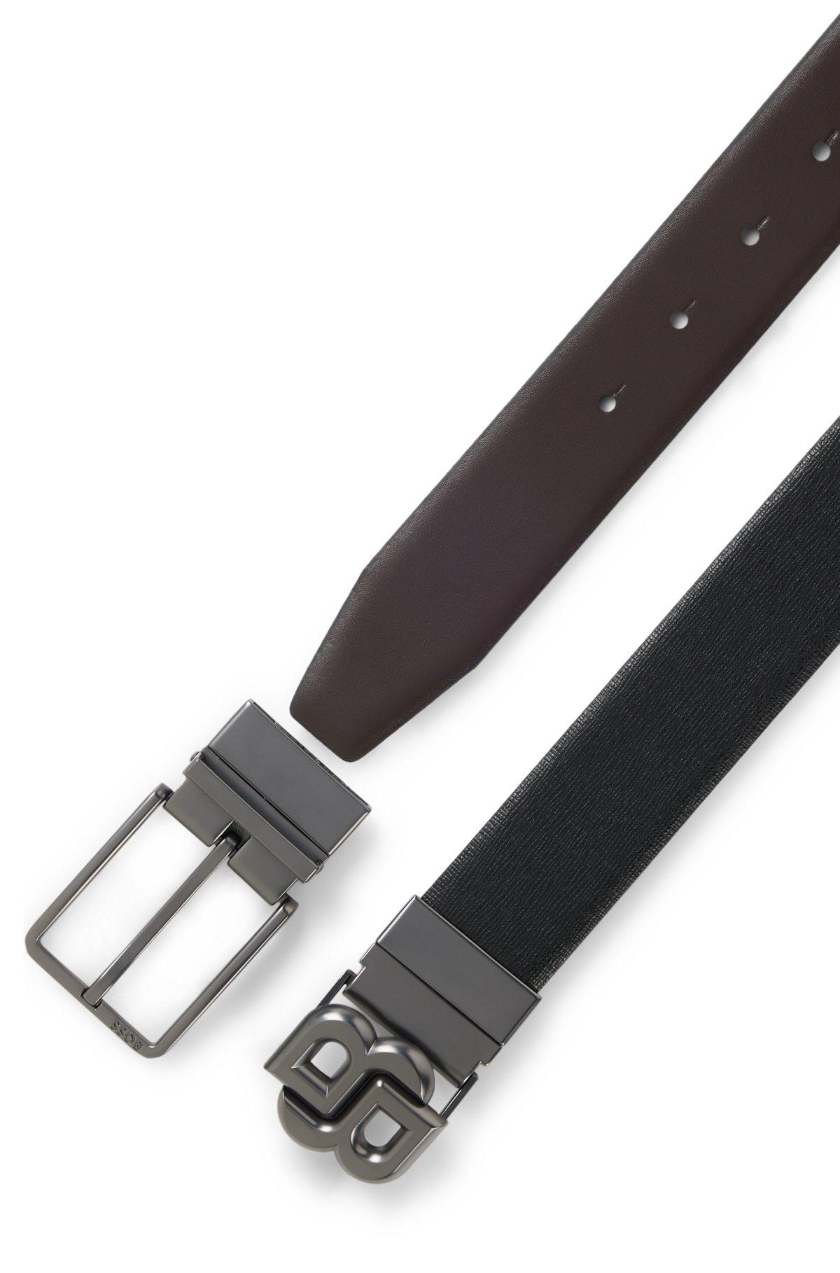 BOSS - Gift-boxed reversible belt with Double B monogram buckle - Black Product Image