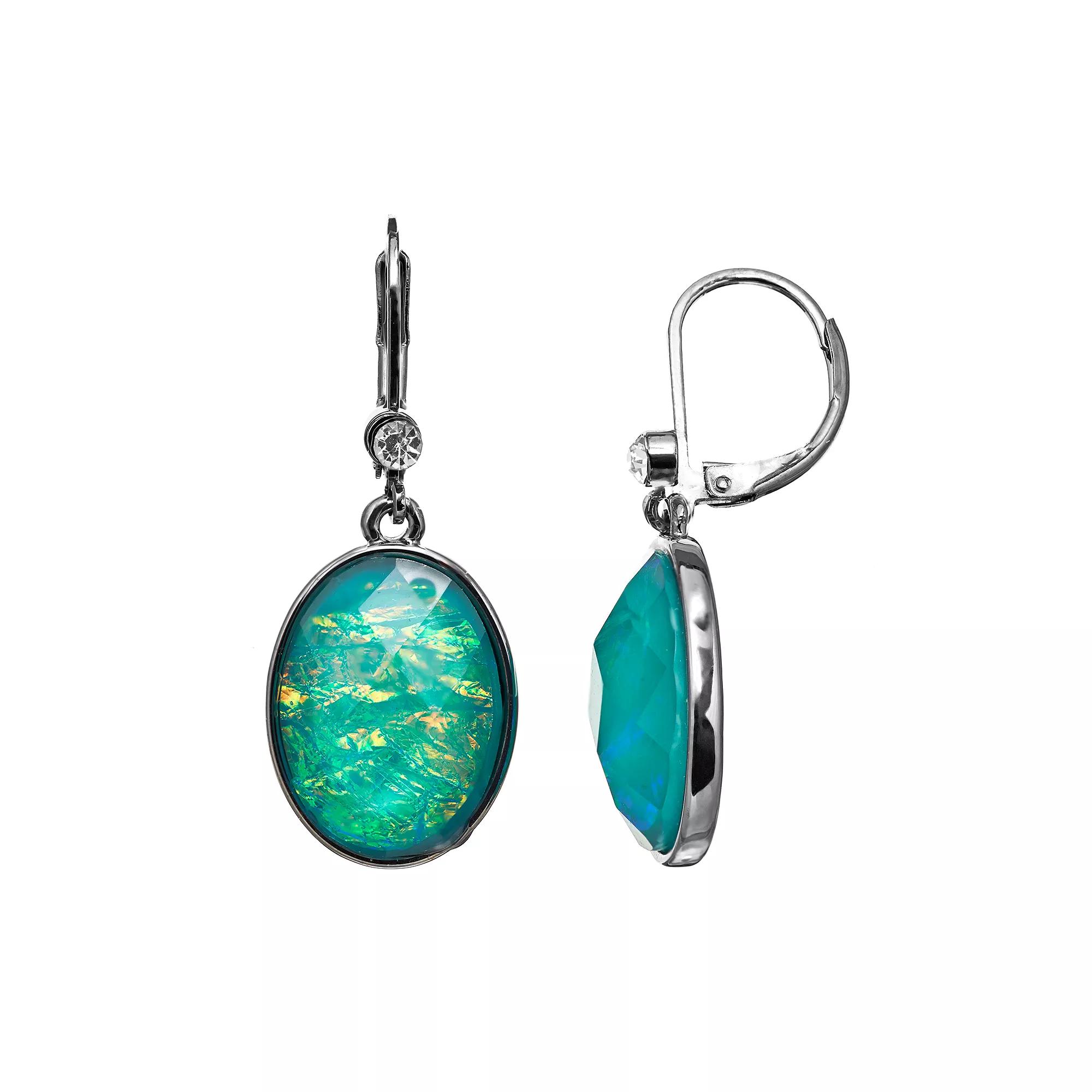 Simply Vera Vera Wang Oval Drop Earrings, Women's, Green Product Image
