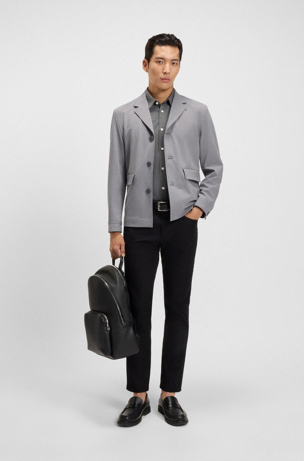 Relaxed-fit jacket in bonded stretch fabric Product Image