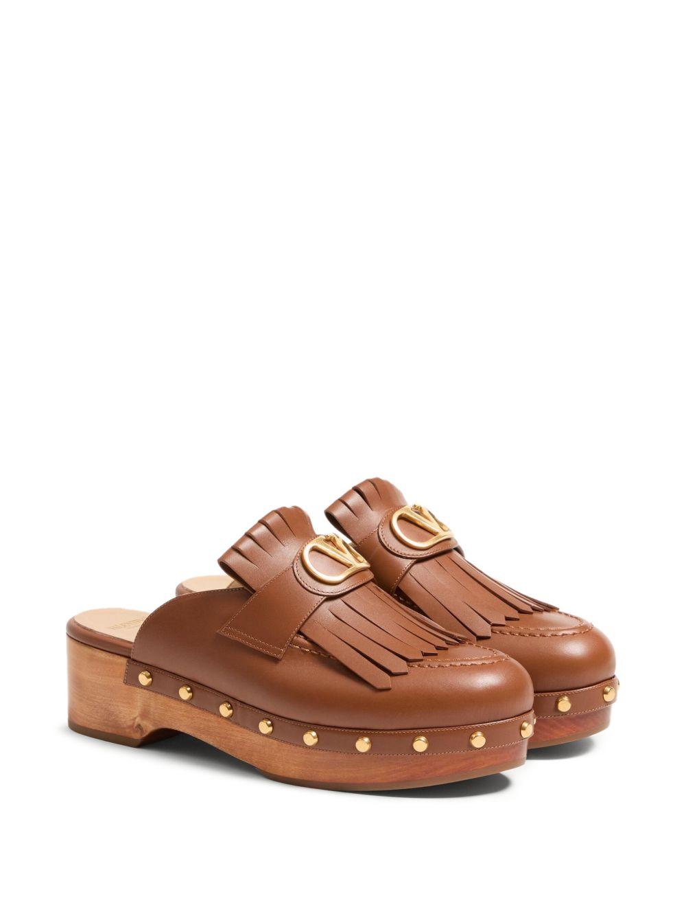 45mm VLogo Signature fringed clogs Product Image