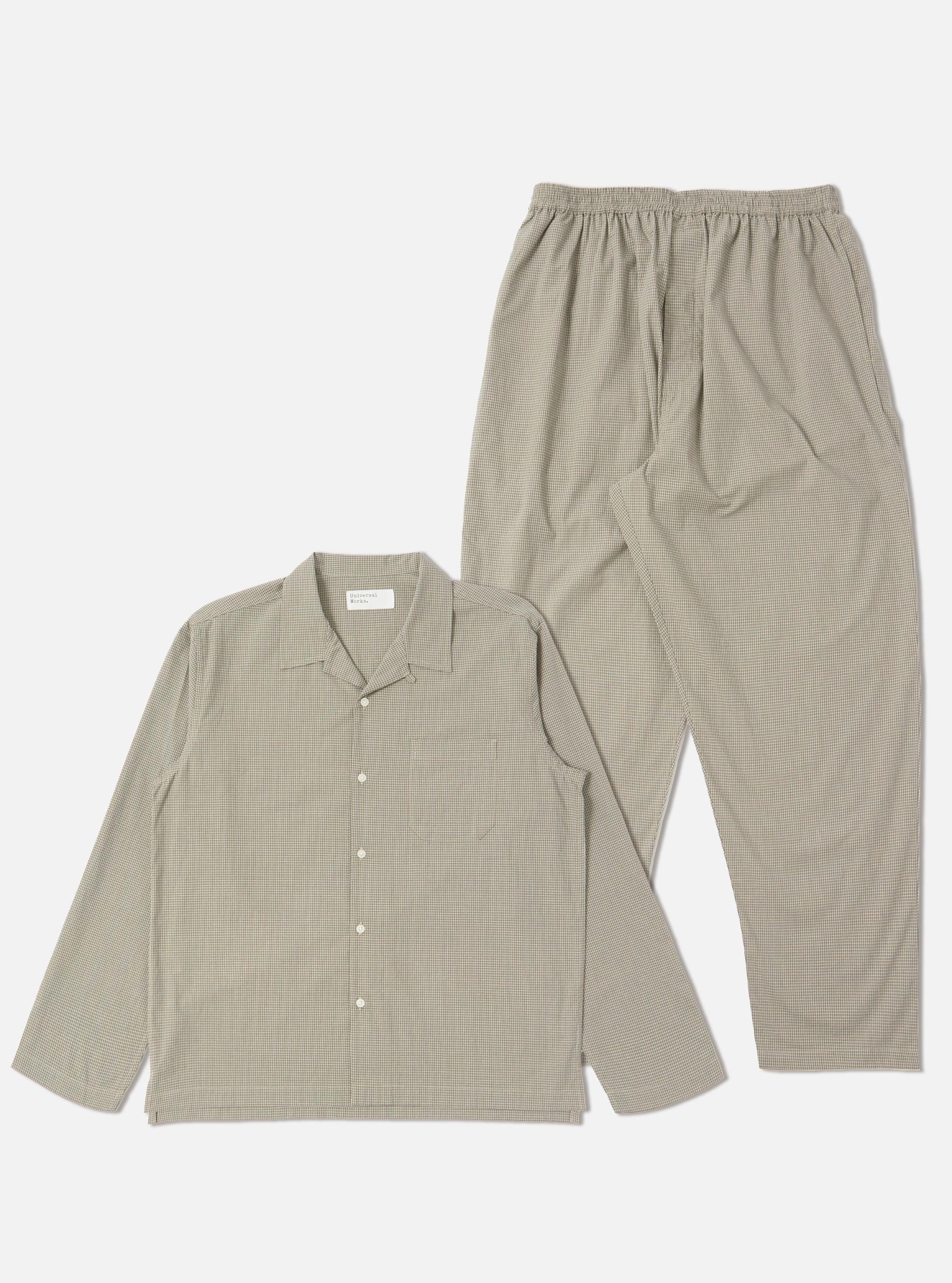 Green Tiny Check Long Pyjama Set Product Image