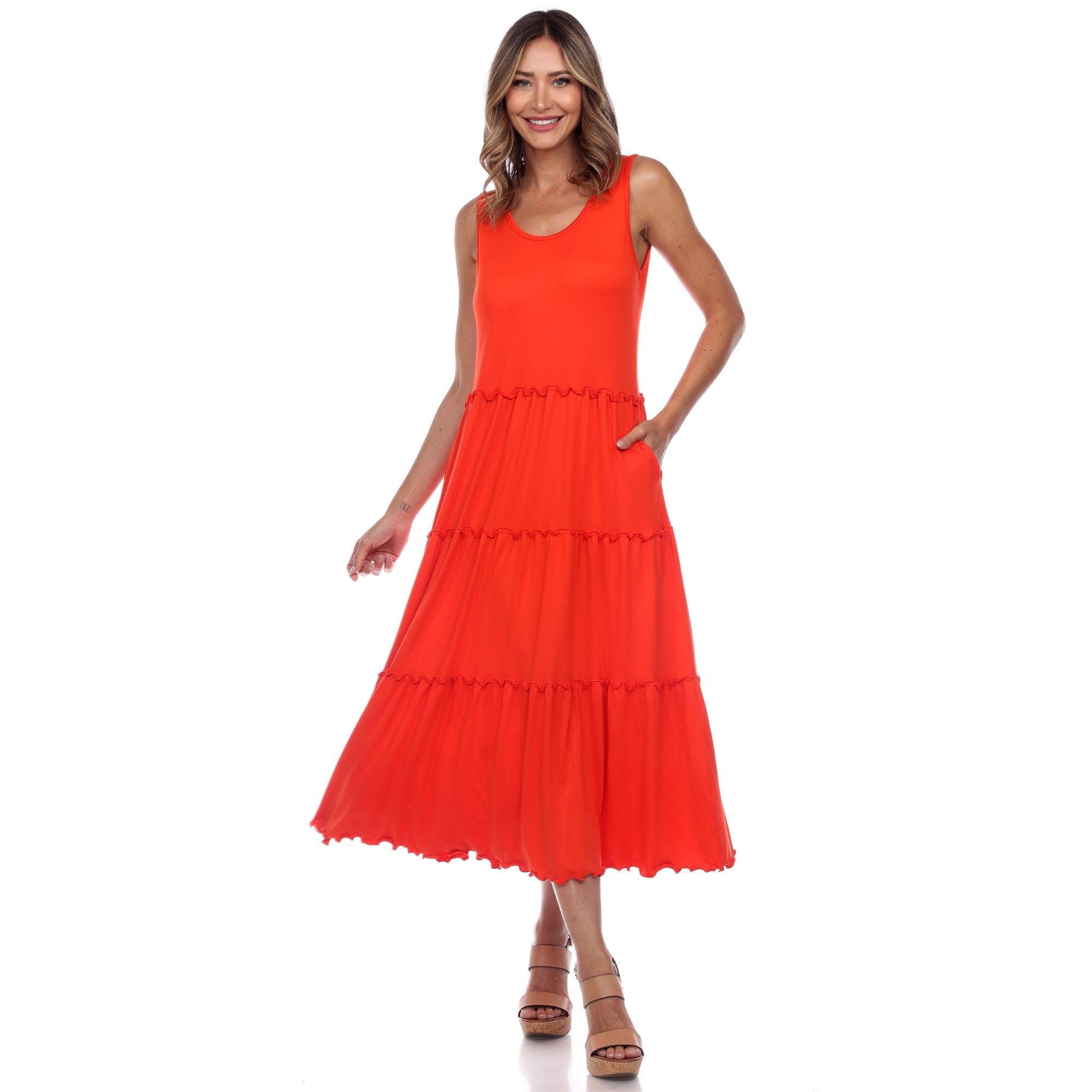 Scoop Neck Tiered Midi Dress Product Image