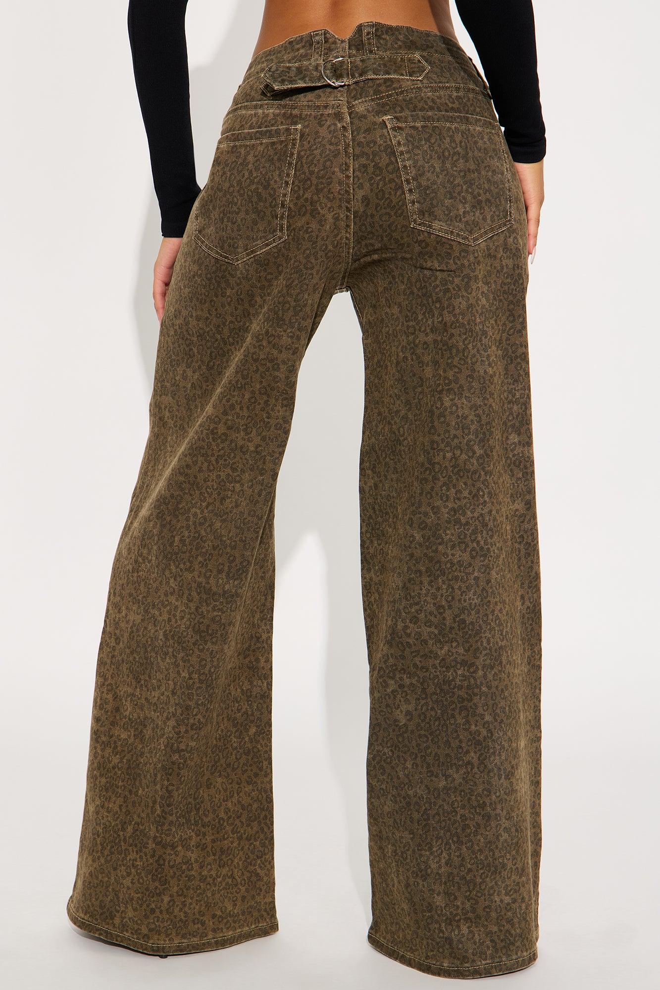 Elsie Leopard Wide Leg Pant - Brown Combo Female Product Image