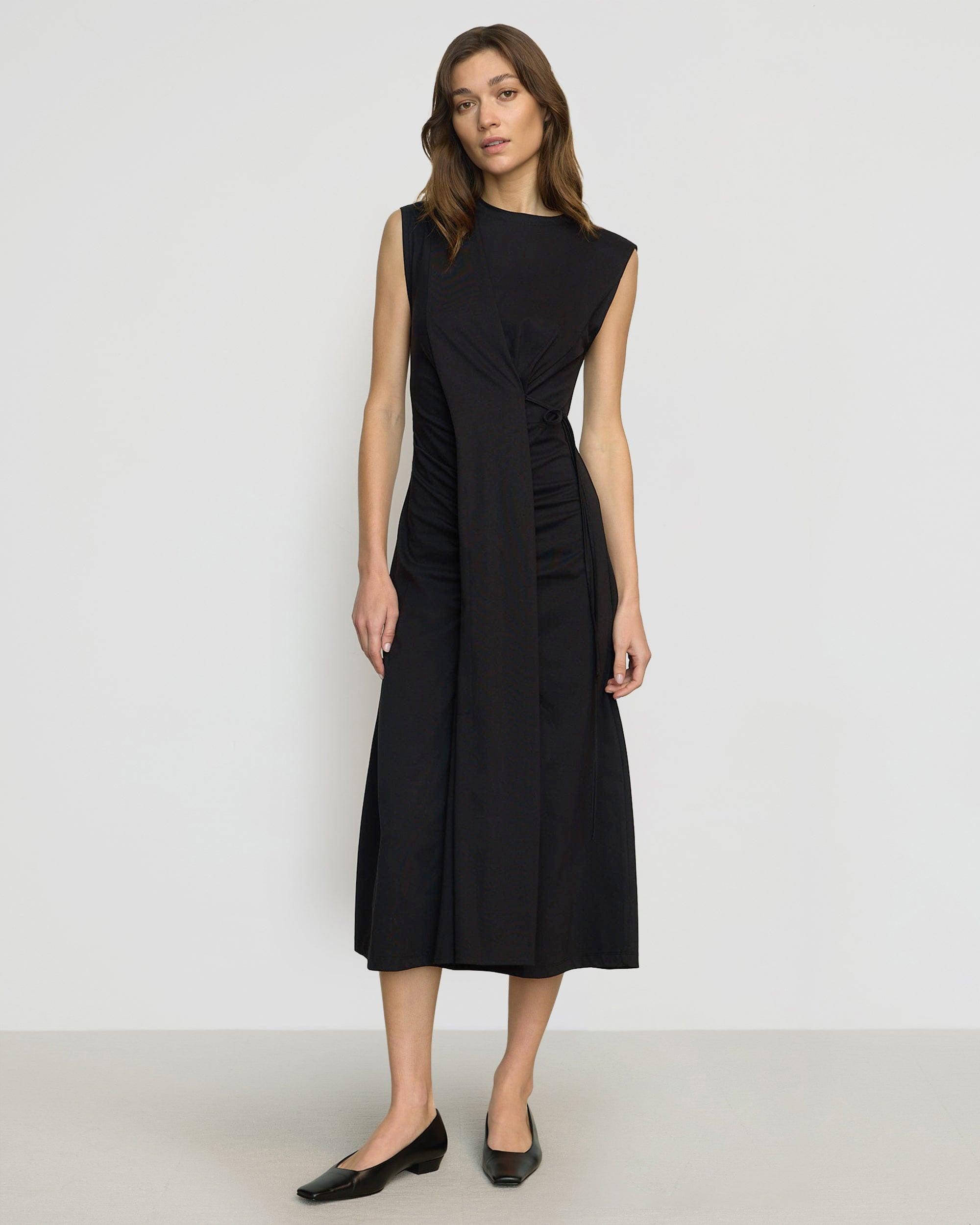 Agnes Twist-Drape Jersey Dress Product Image