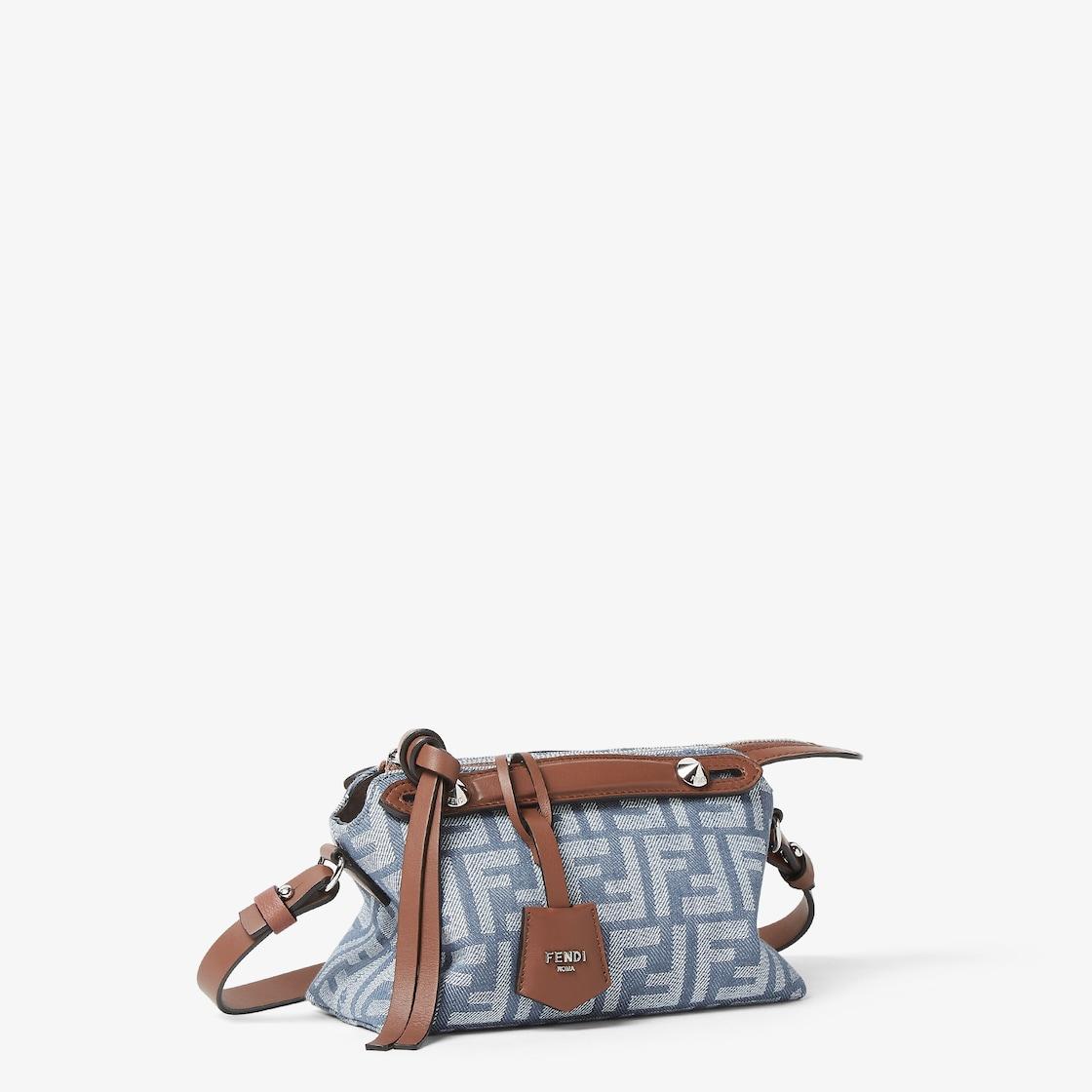 By The Way Soft MiniBlue denim-effect FF jacquard mini-bag Product Image
