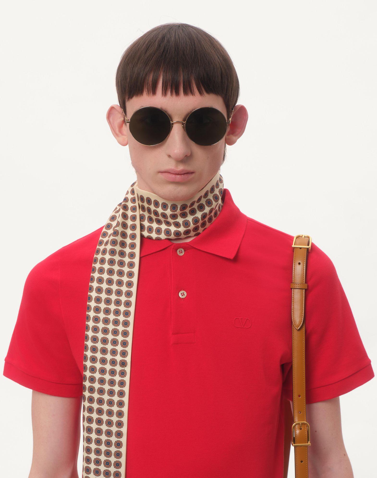 Cotton Piqué Polo Shirt With Vlogo Embroidery Product Image