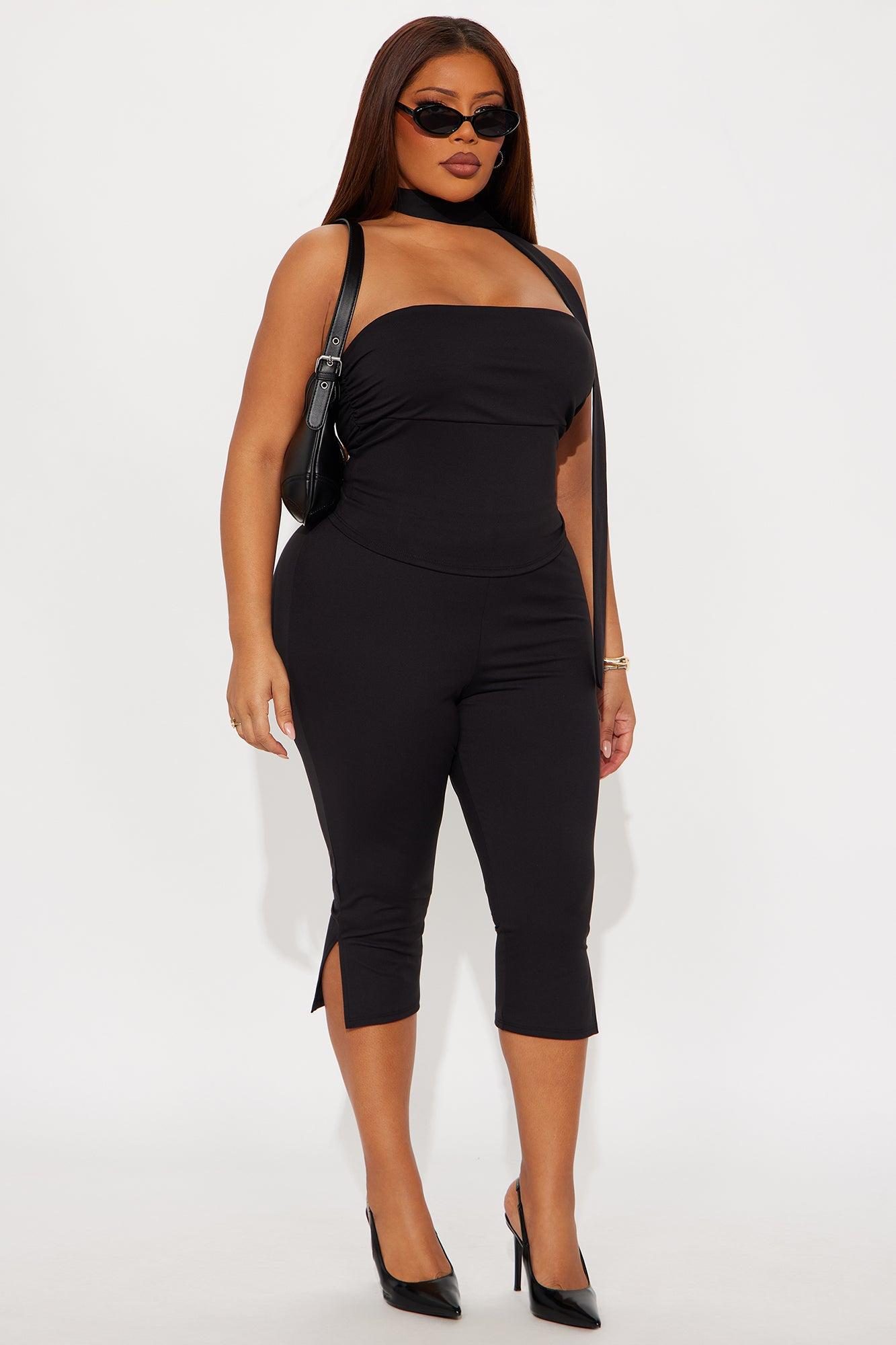 Ava 3 Piece Capri Set - Black Female Product Image