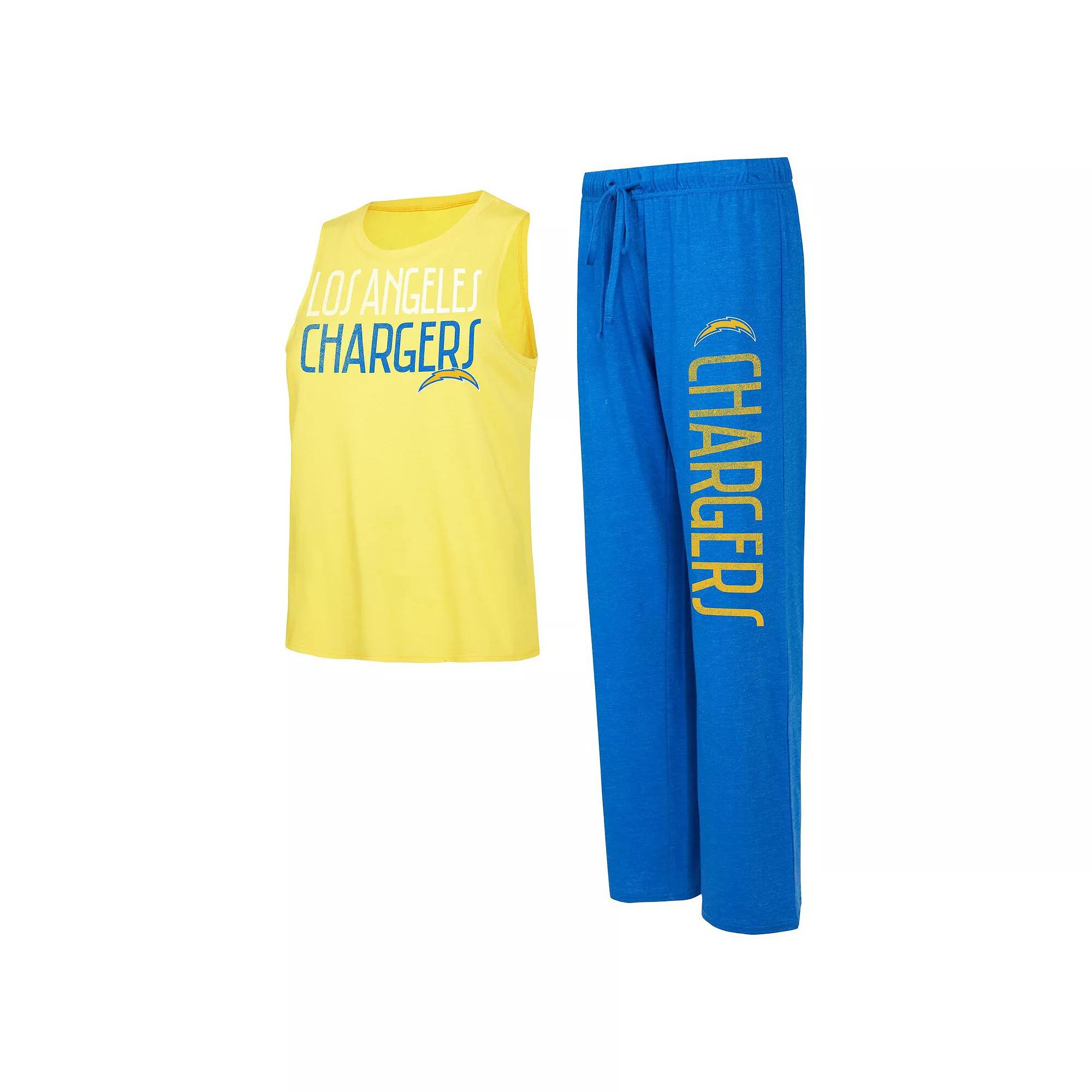Women's Concepts Sport Royal/Gold Los Angeles Chargers Muscle Tank Top & Pants Lounge Set,  Product Image