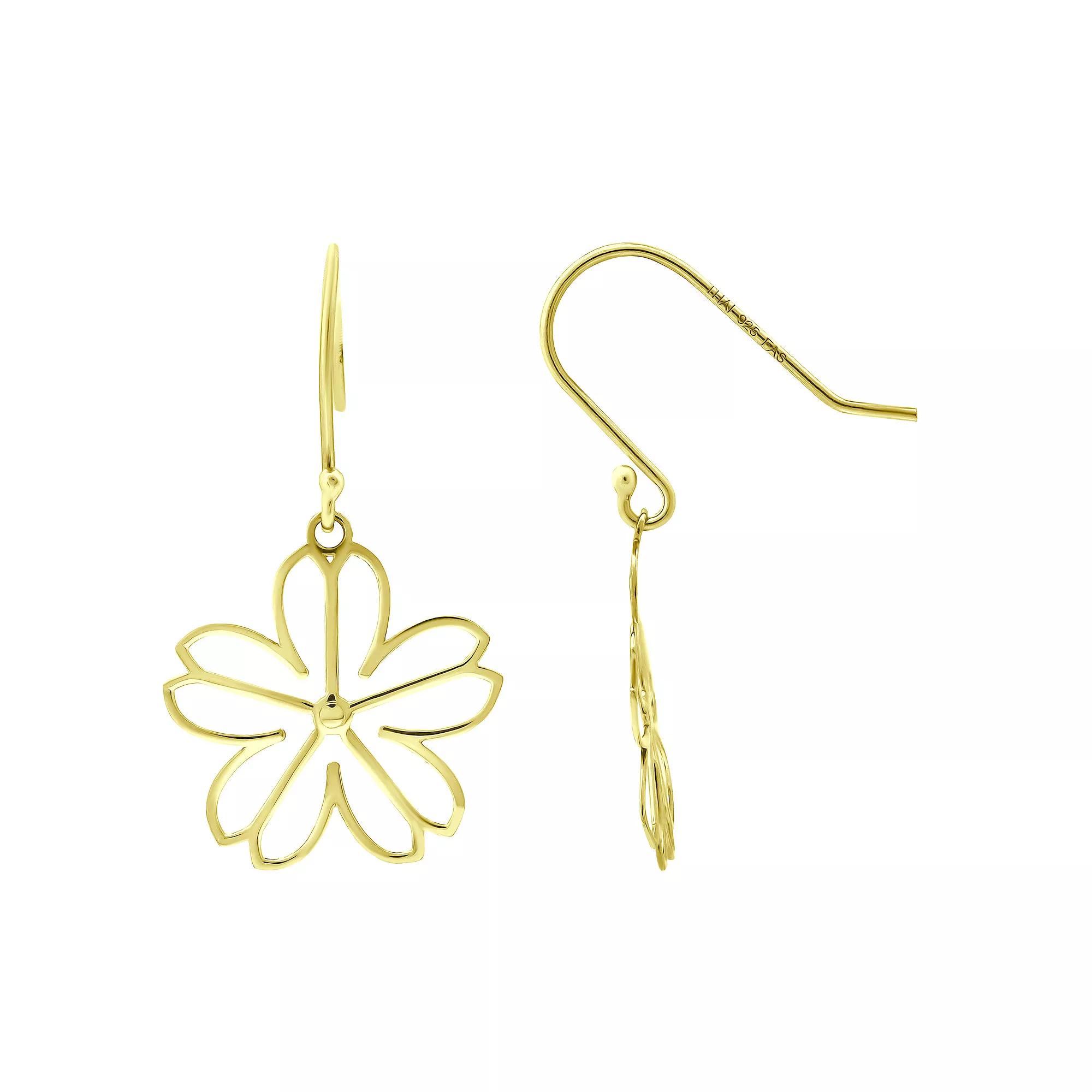 Aleure Precioso Daisy Flower Drop Fishhook Earrings, Women's, Gold Tone Product Image