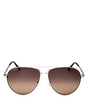 Ferragamo Timeless Collection Brow Bar Aviator Sunglasses, 61mm Product Image
