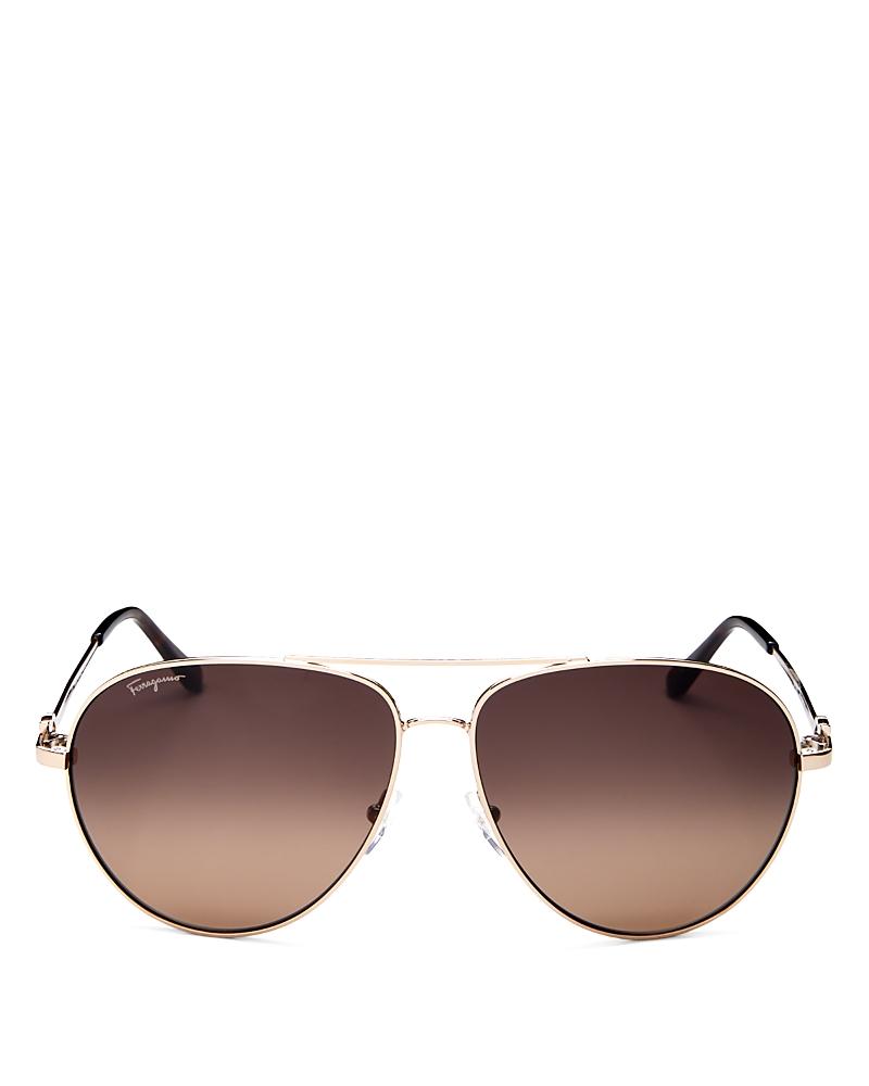 Ferragamo Timeless Collection Brow Bar Aviator Sunglasses, 61mm Product Image