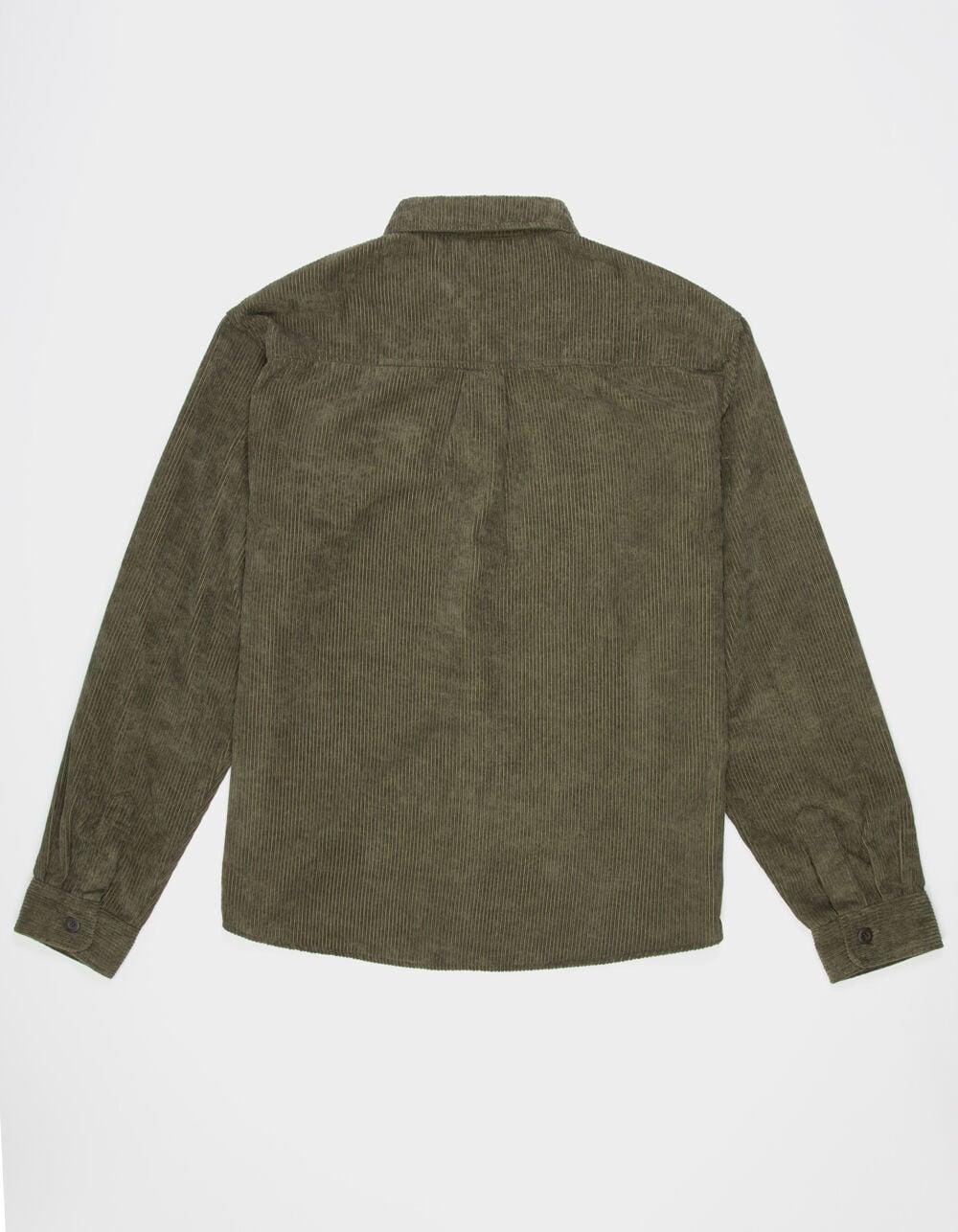 RSQ Oversized Mens Long Sleeve Corduroy Button Up Shirt - OLIVE Product Image