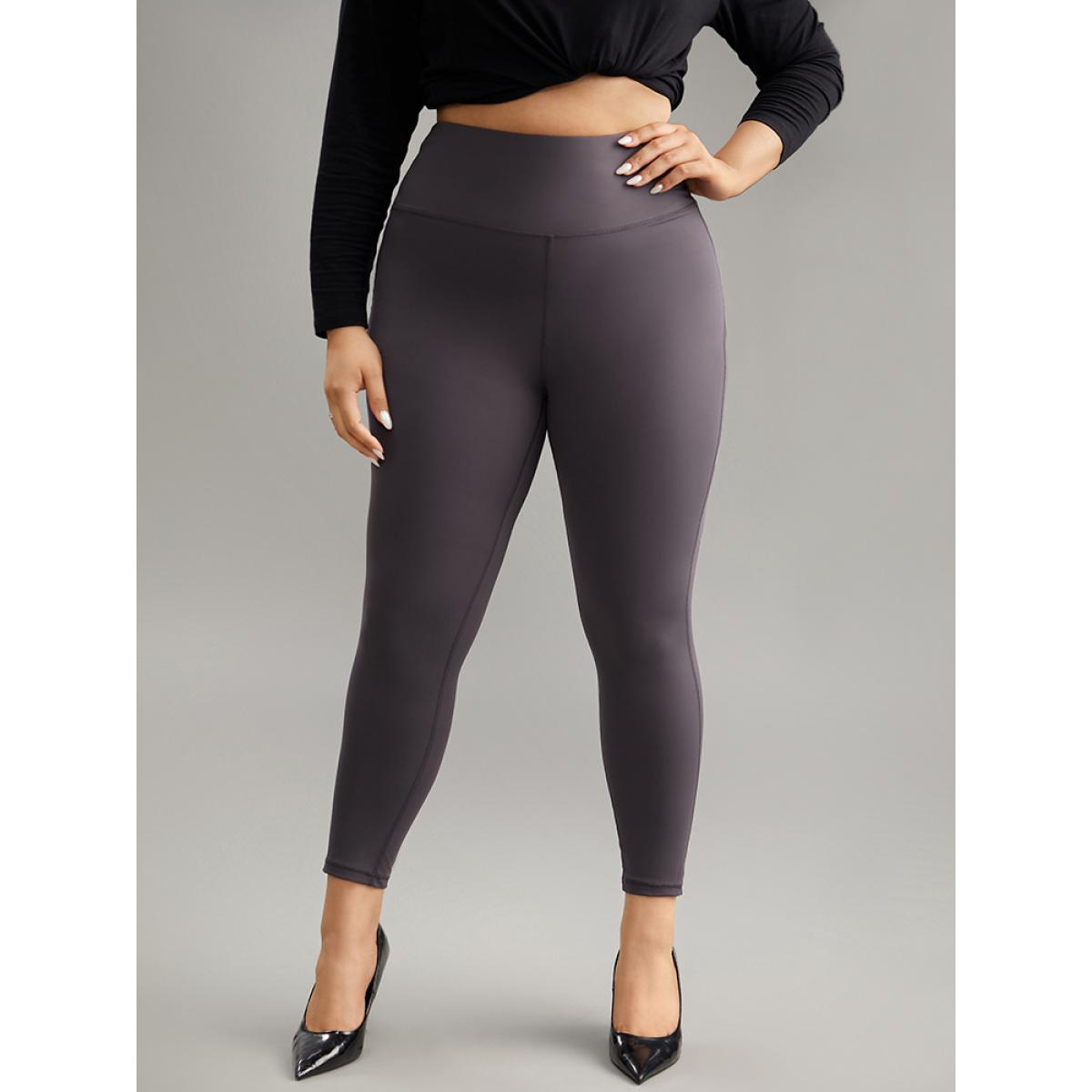 Plus Size Stitch High Rise Butt Lifting Leggings Women Gray Casual High stretch Skinny High Rise Dailywear Leggings BloomChic 12/L Product Image