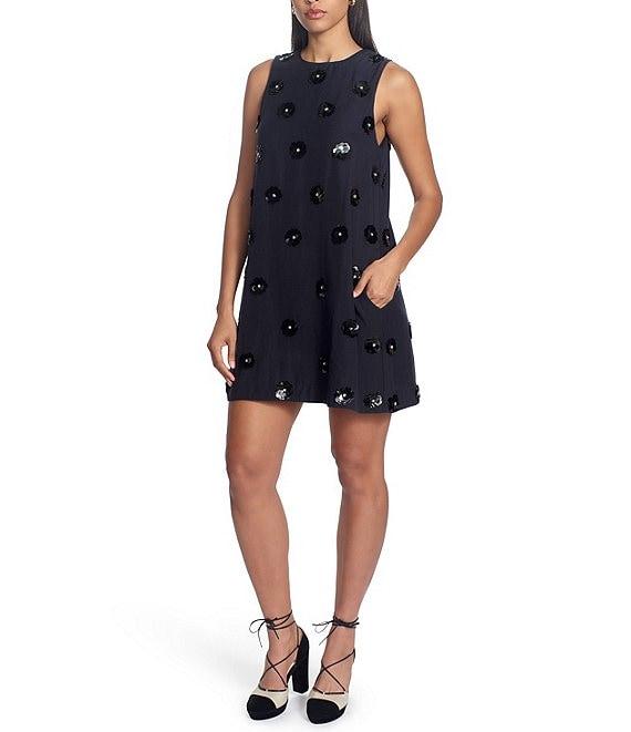 COREY LYNN CALTER Veruca Woven Embroidered Paillette Sequin Mini Shift Dress Product Image