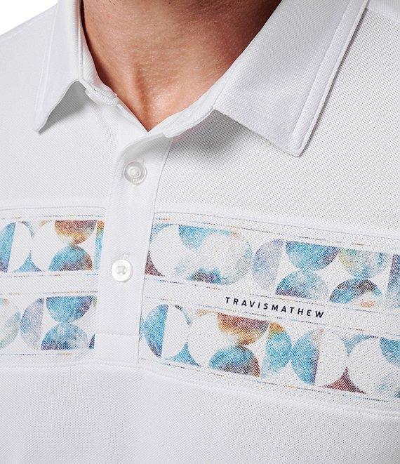 TravisMathew Good Good Chest Stripe Short Sleeve Polo Shirt Product Image