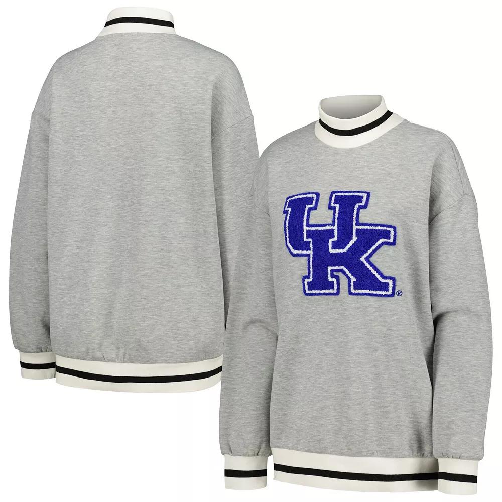 Women's Gameday Couture Ash Kentucky Wildcats In It To Win It Sporty Mock Neck Pullover Sweatshirt, Size: XL, Black Product Image