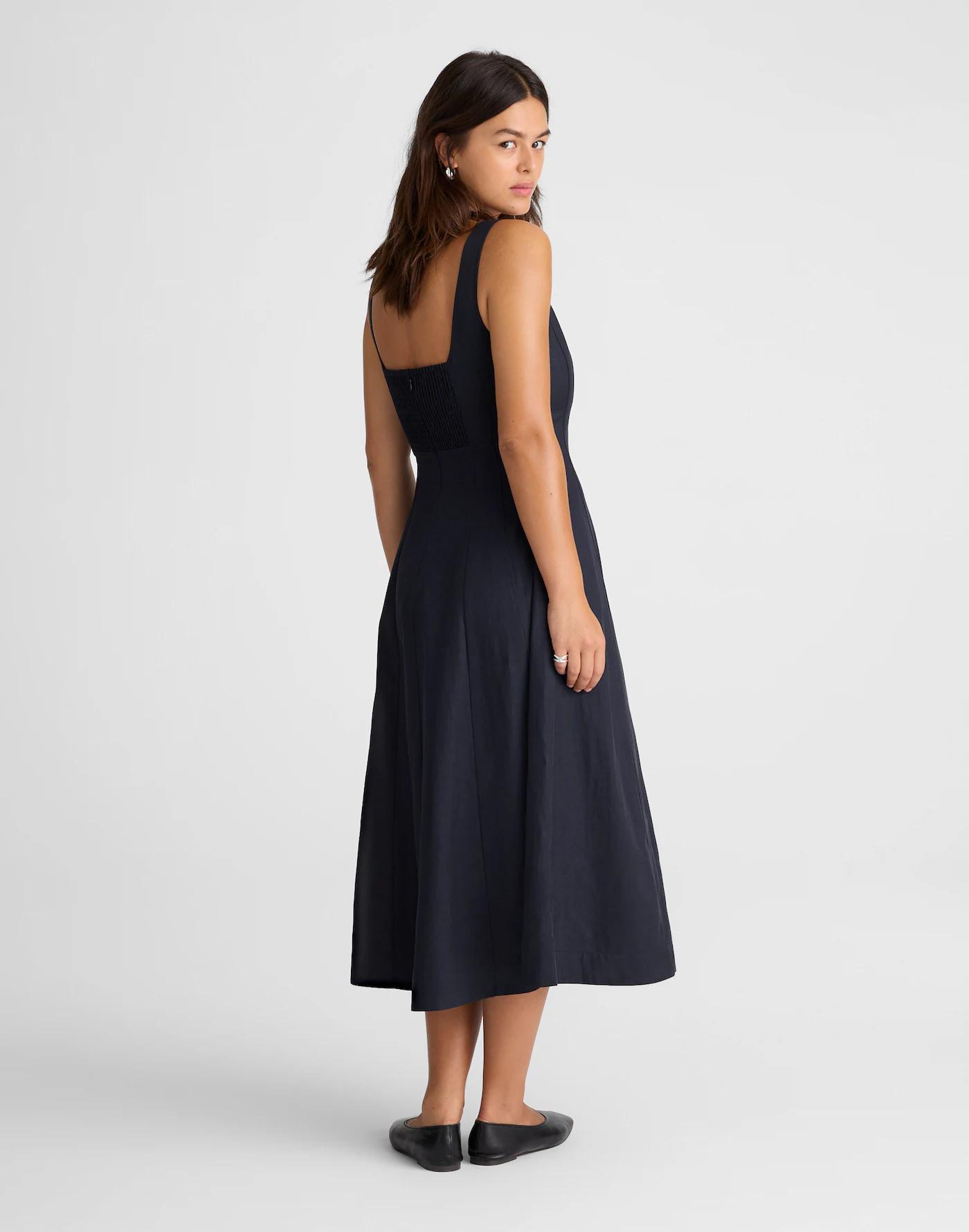 Seamed Squareneck Midi Dress Product Image
