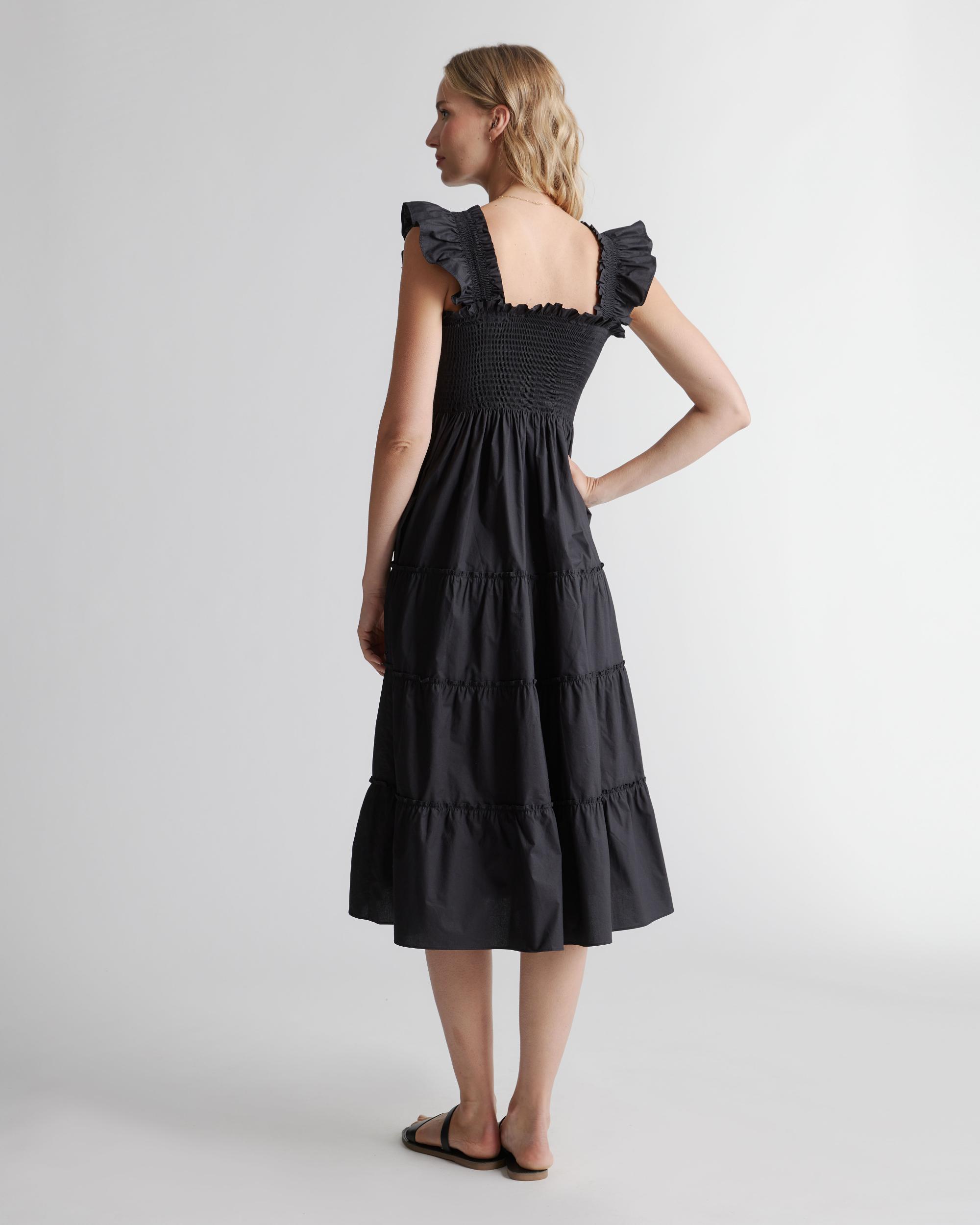 Quince | Women's Poplin Smocked Midi Dress Size XS, Organic Cotton Product Image