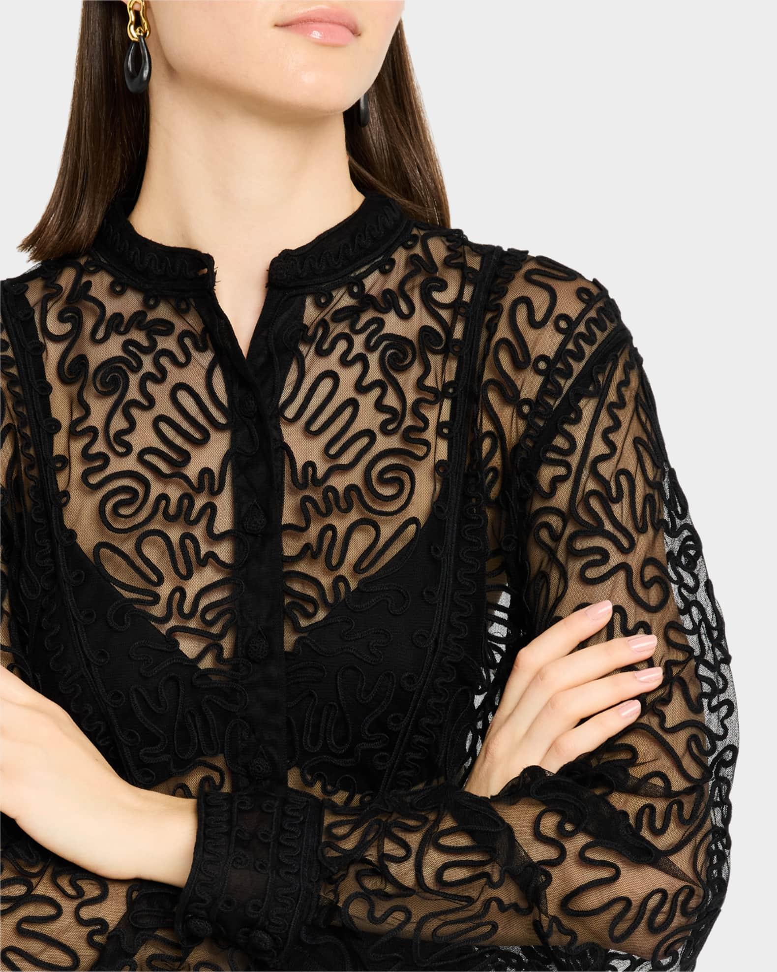 Esme Sheer Embroidered Blouse Product Image