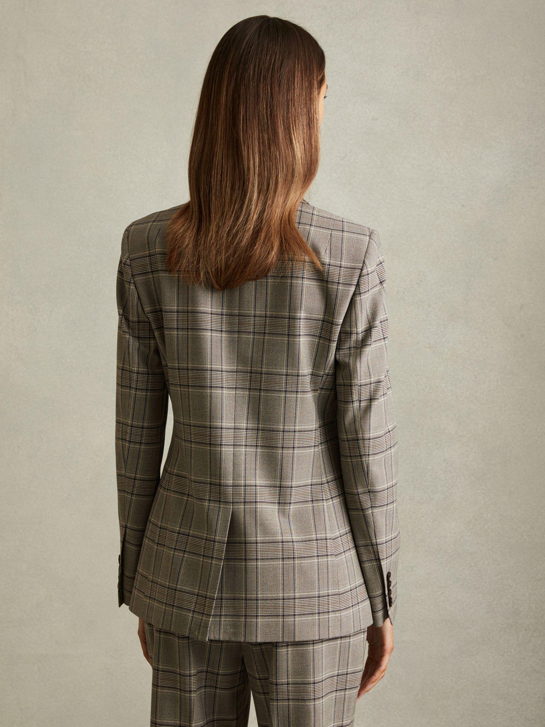 Petite Checked Slim Fit Suit Blazer in Grey Check Product Image
