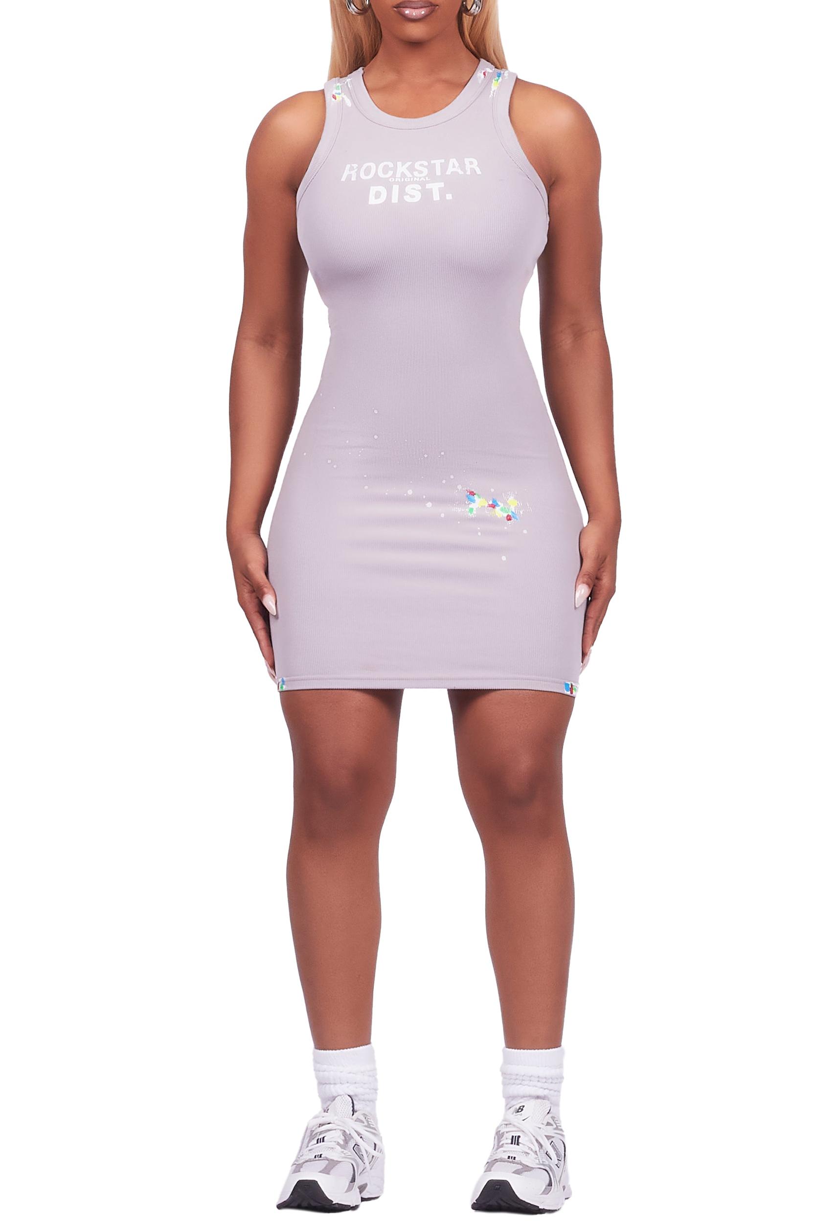 Candica Grey Mini Dress Female Product Image