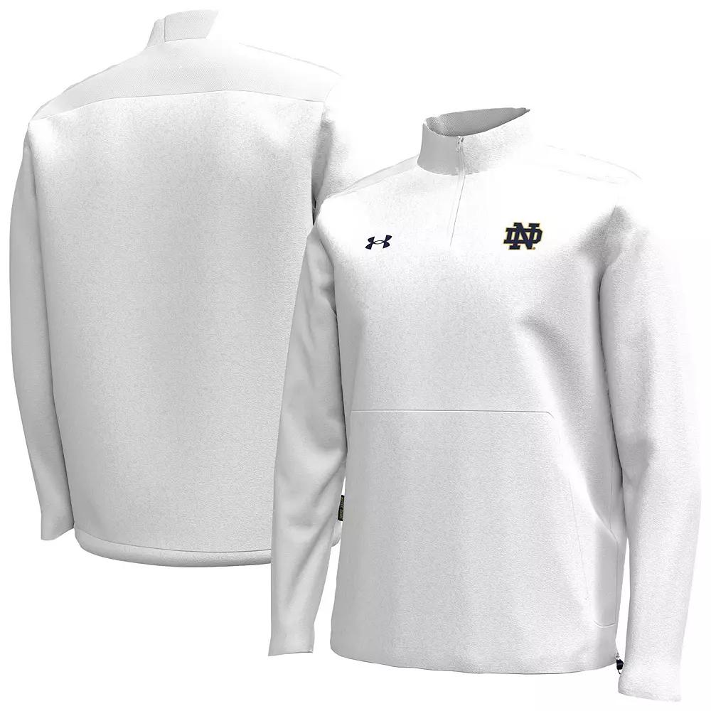 Men's Under Armour White Notre Dame Fighting Irish Motivate Quarter-Zip Performance Jacket,  Product Image