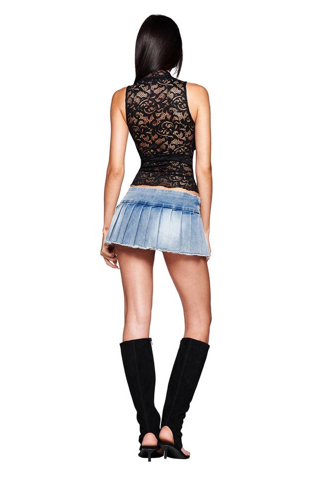 REMINI DENIM MINI SKORT - LIGHT WASH Product Image