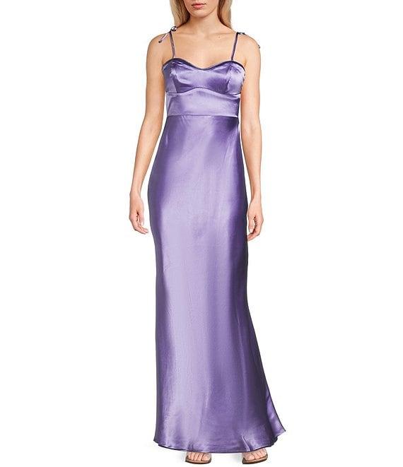 Pear Culture Reversible Printed Floral Satin to Solid Sweetheart Neck Spaghetti Straps Dress Product Image