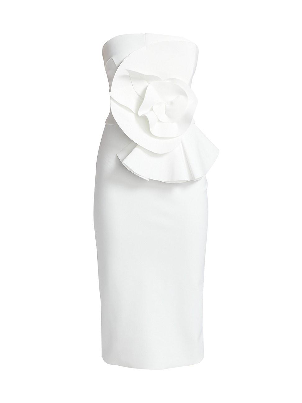 Womens Hebe Strapless Ruffle Sheath Dress Product Image