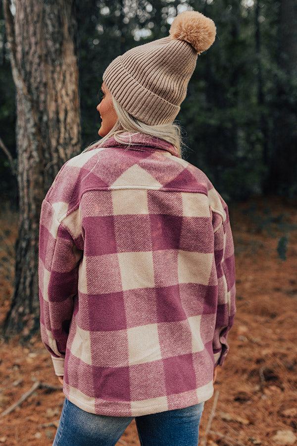 Cozy Paradise Plaid Jacket in Orchid Product Image