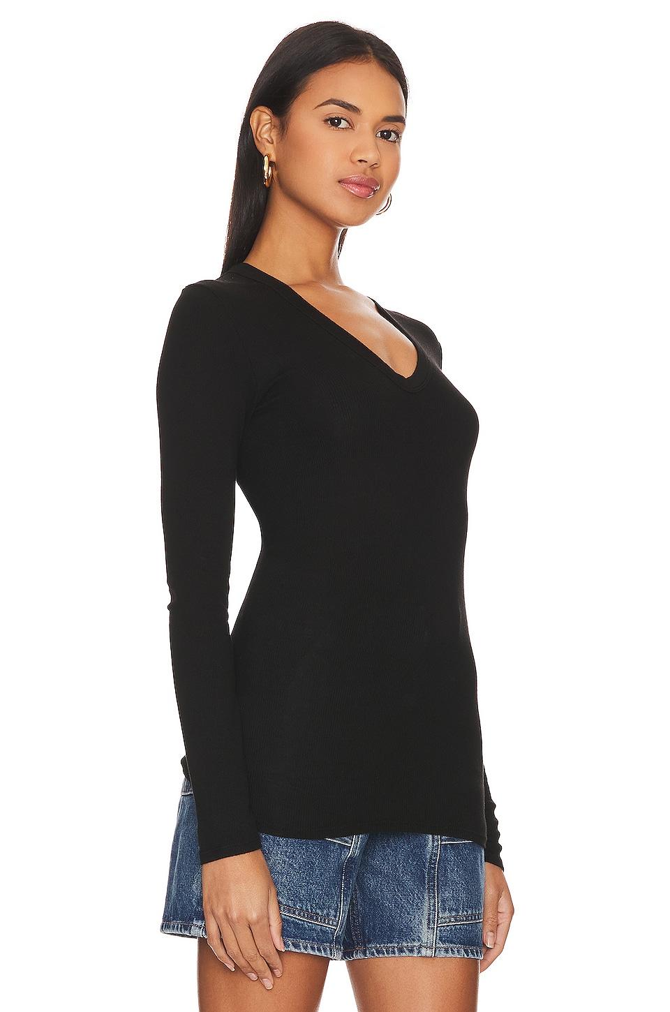 Rib Bold Long Sleeve U Top Enza Costa Product Image