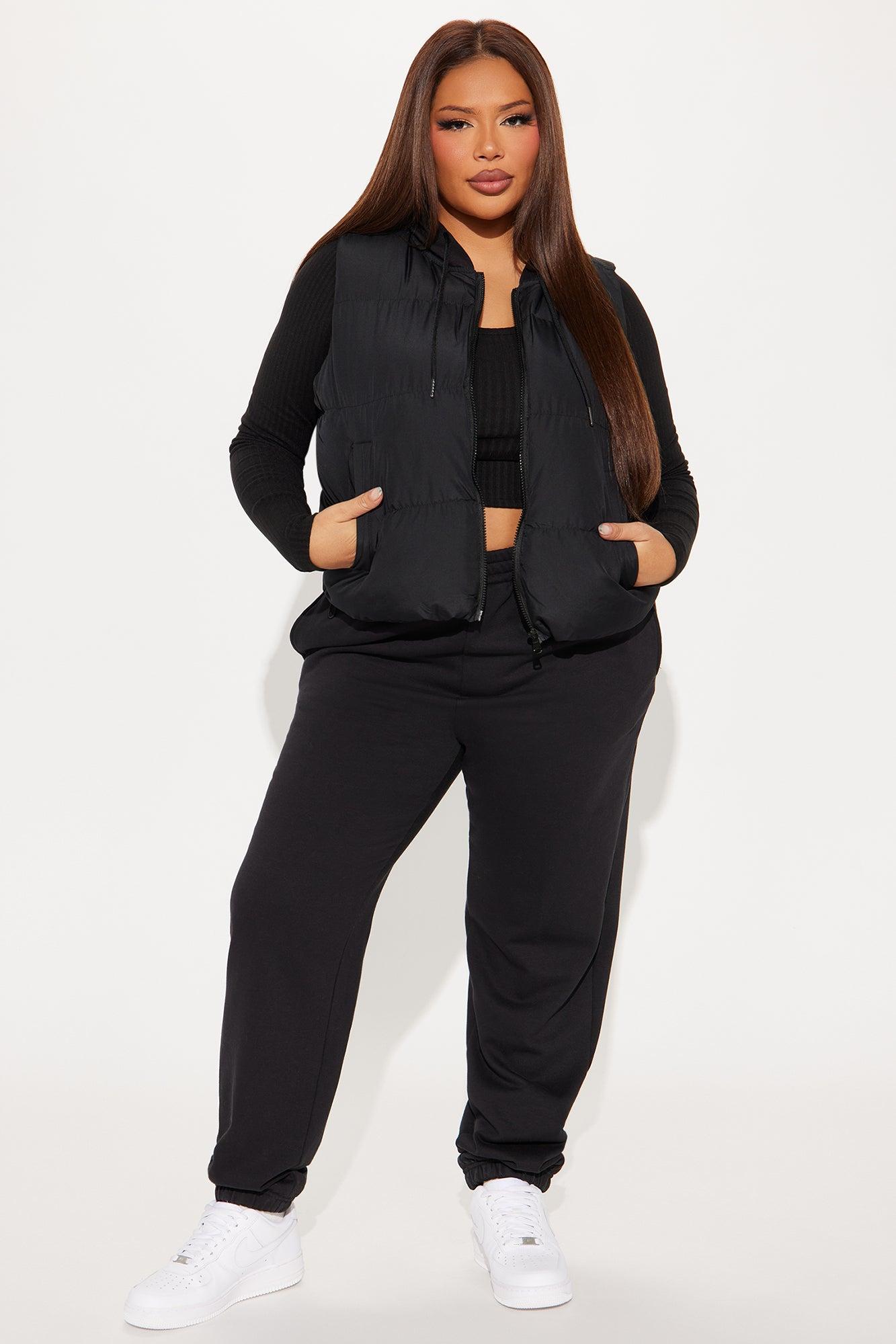 Out And About Puffer Vest Set - Black Product Image