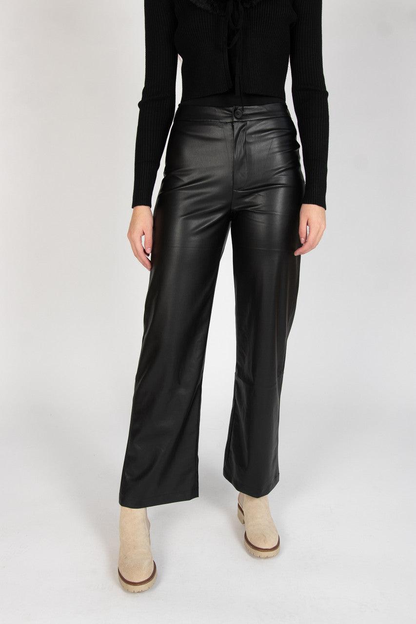Wide Leg Pleather Pants Product Image