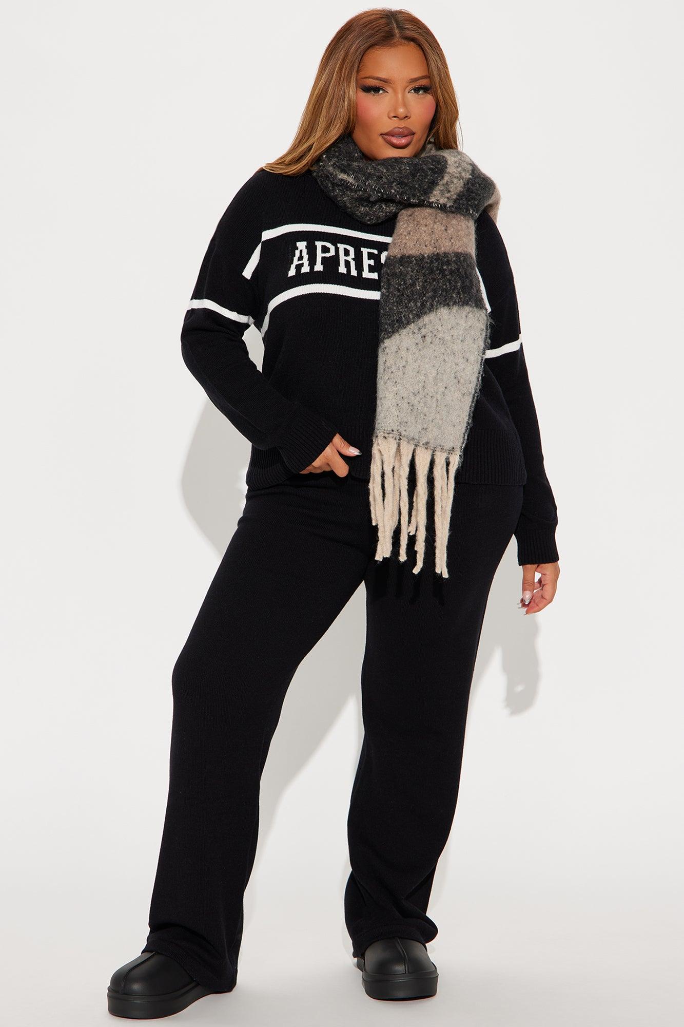 Snow Bunny Sweater Pant Set - Black Female Product Image