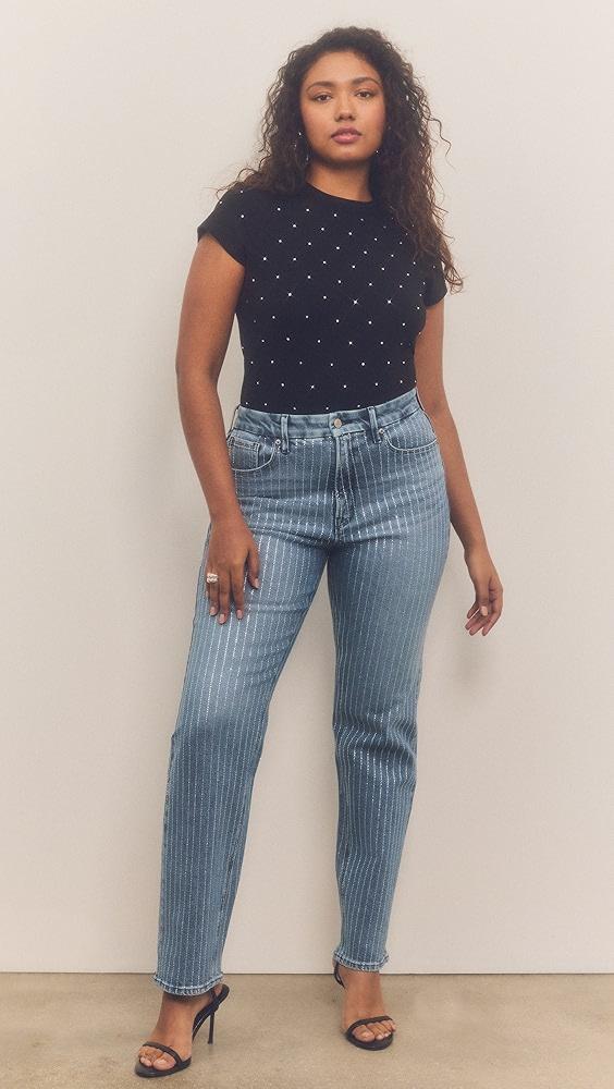 Good American Good Icon Rhinestone Jeans | Shopbop Product Image