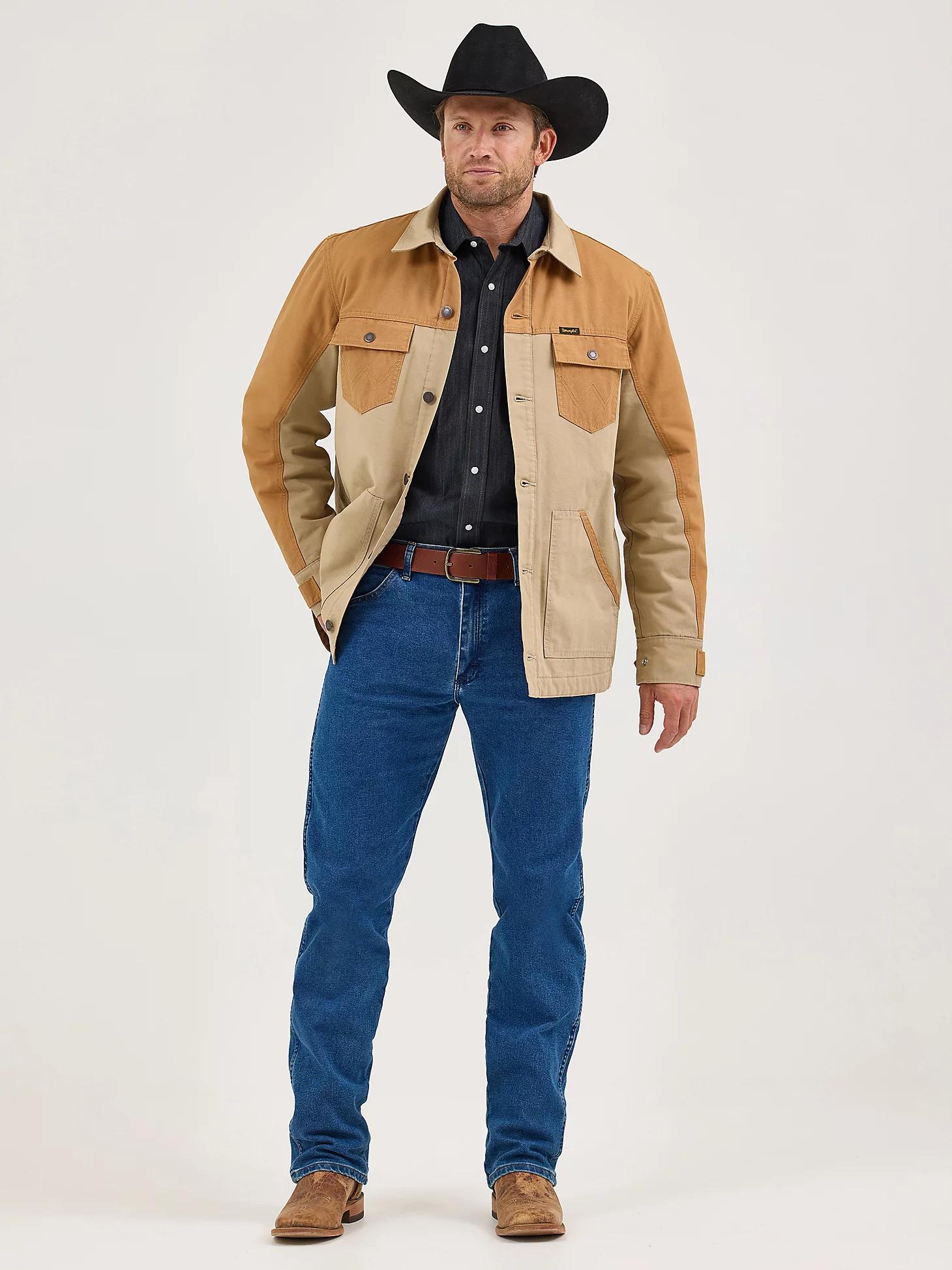 Men's Wrangler Mixed Canvas Chore Jacket | Men's JACKETS & OUTERWEAR | Wrangler® Product Image