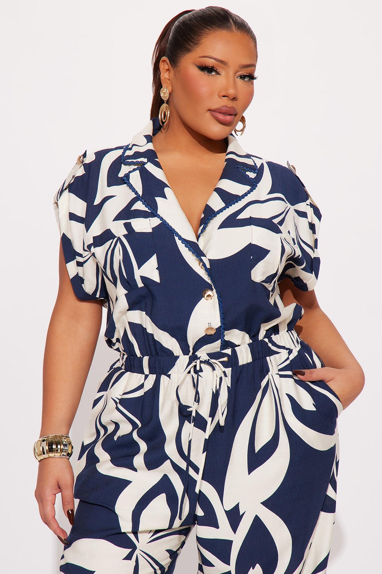 By The Seashore Jumpsuit - Blue/combo Product Image