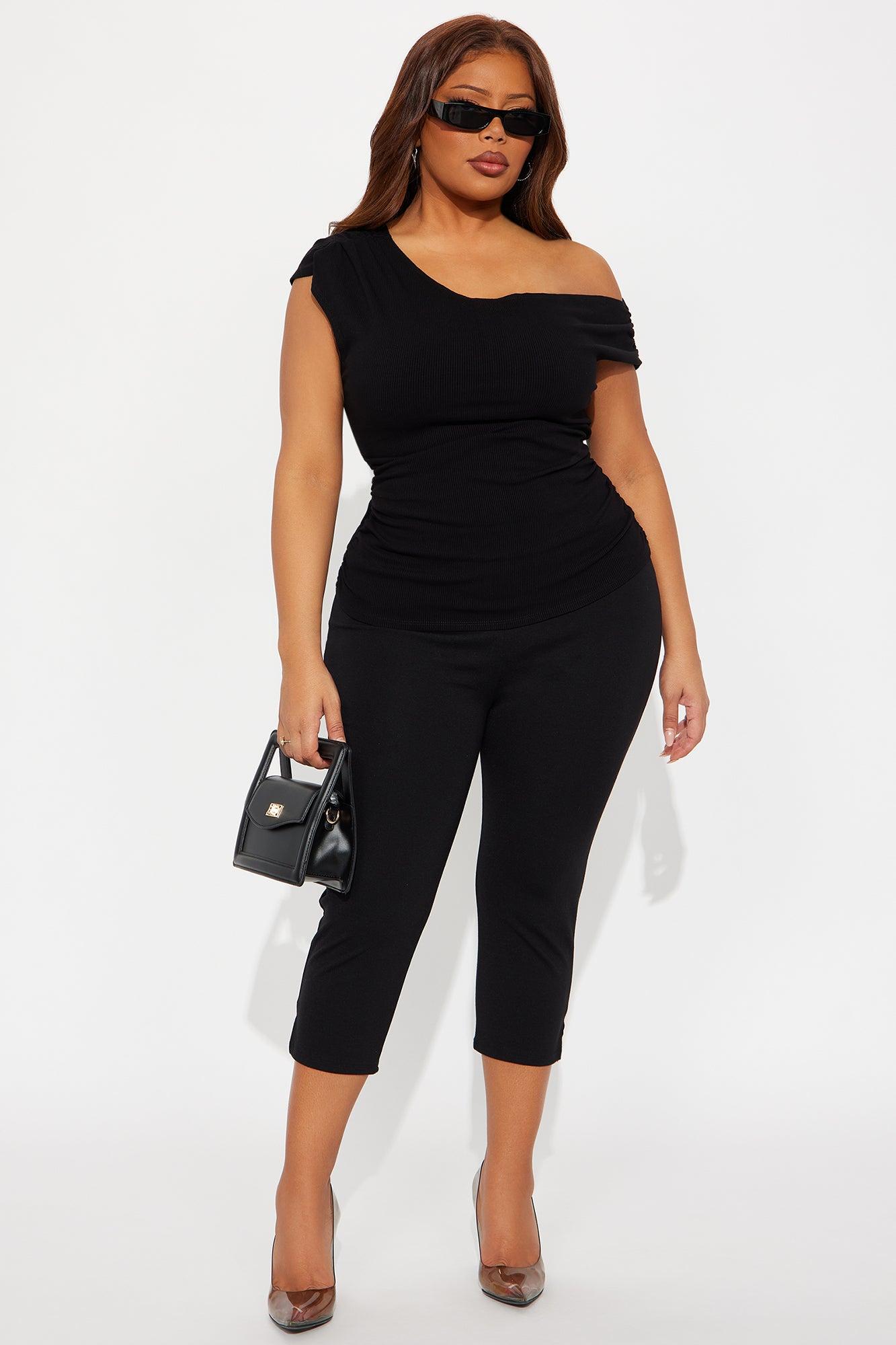 Myra Snatched Off Shoulder Top - Black Female Product Image