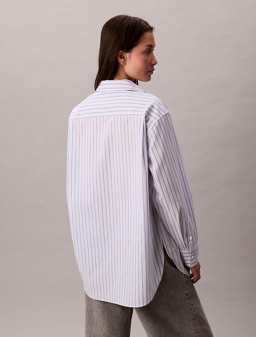 Poplin Striped Relaxed Button-Down Shirt Product Image