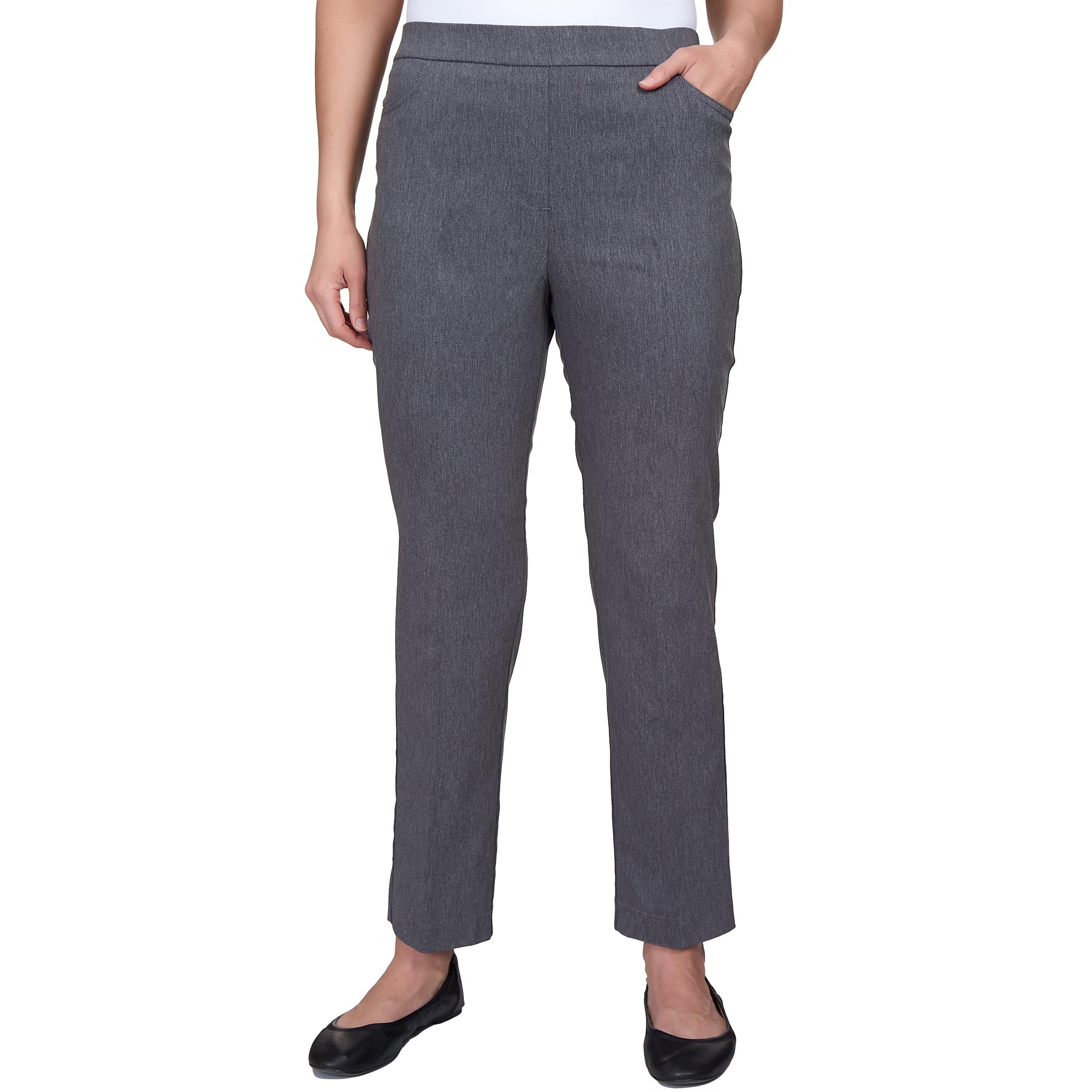 Alfred Dunner Petite Classic Allure Fit Proportioned Pant with Elastic Comfort Waistband Average Length Product Image