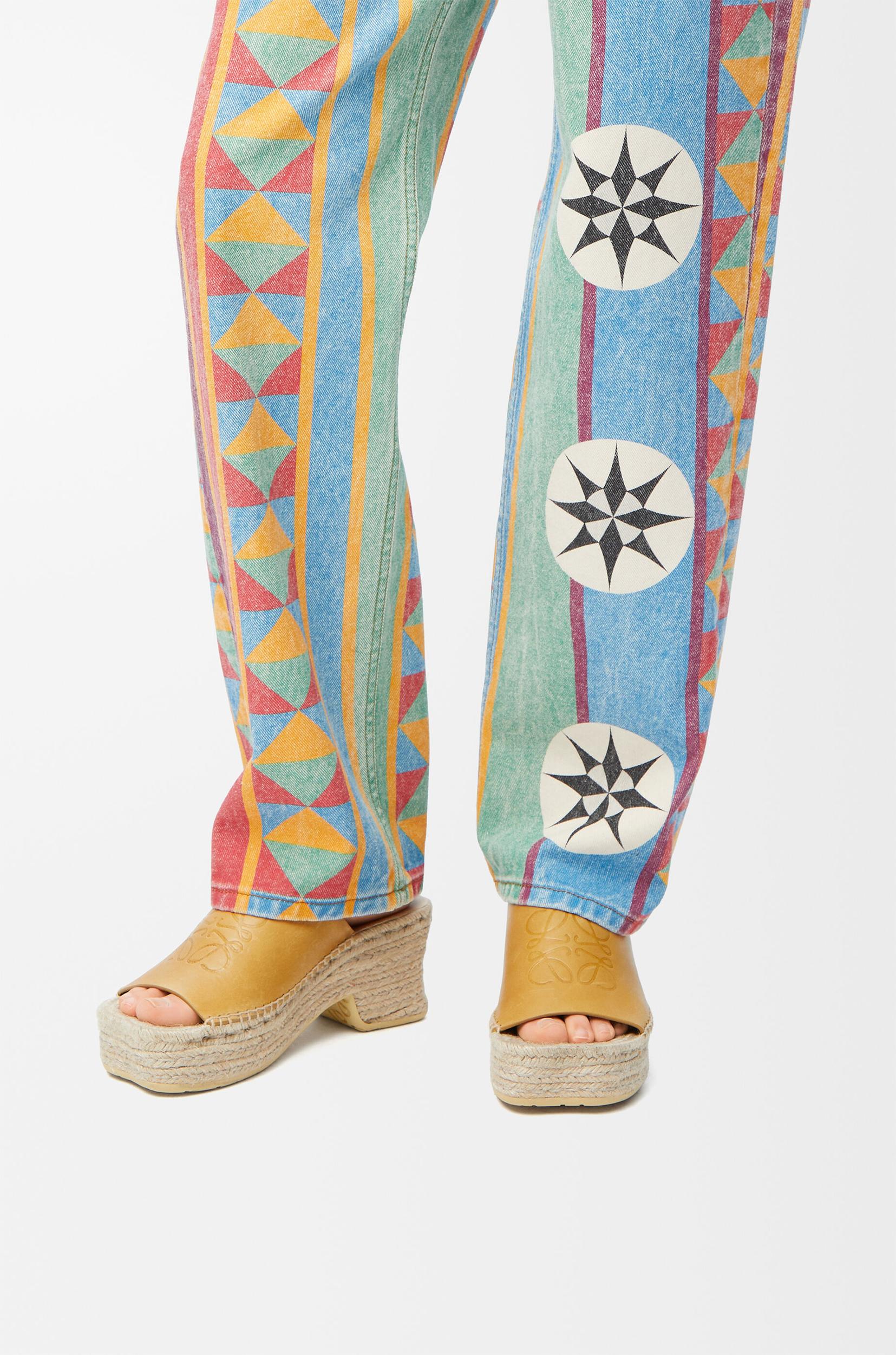 Petal espadrille platform slide in vegetable-tanned calfskin Product Image