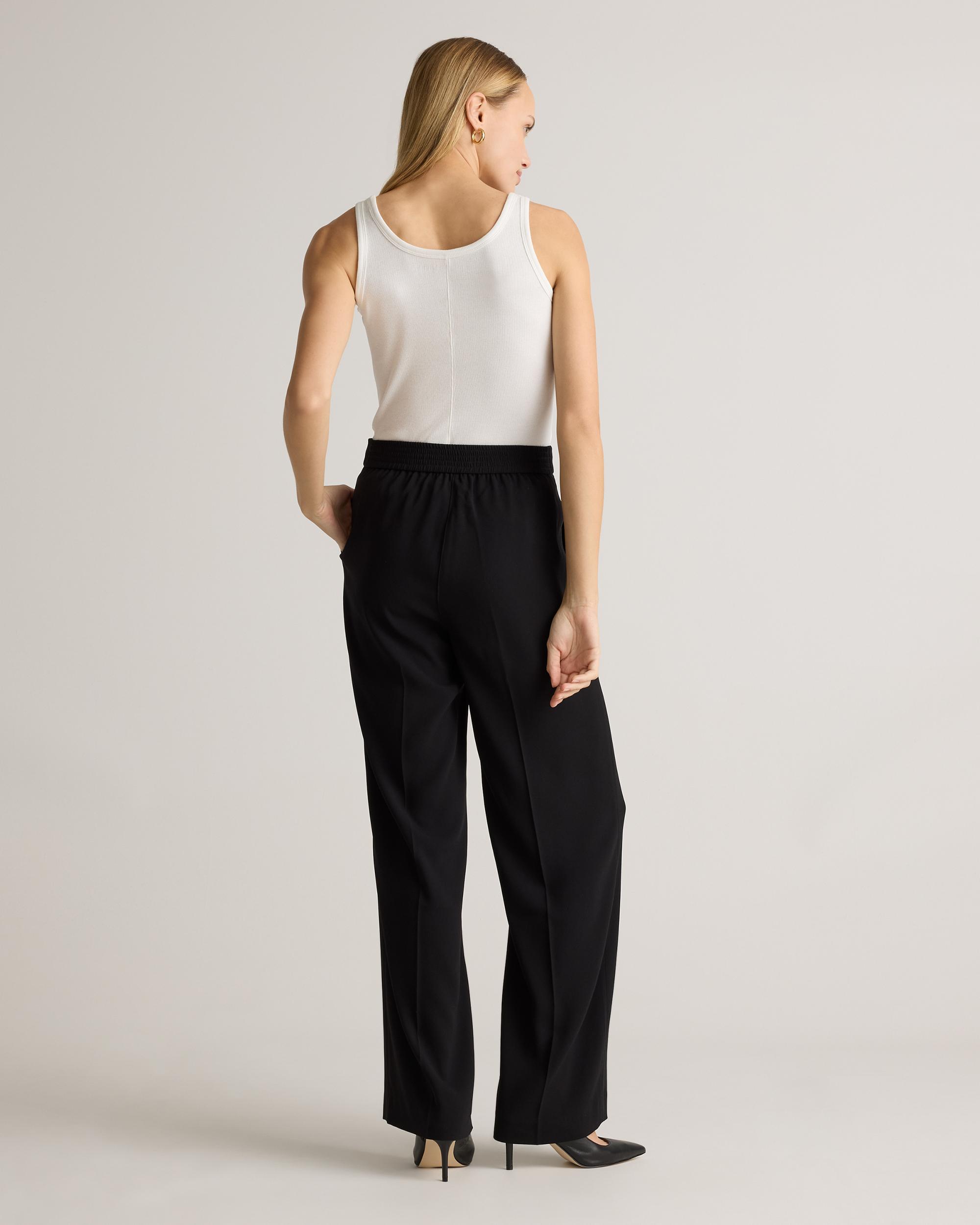 Quince | Women's Stretch Crepe Classic Trouser Pants Recycled Polyester Product Image