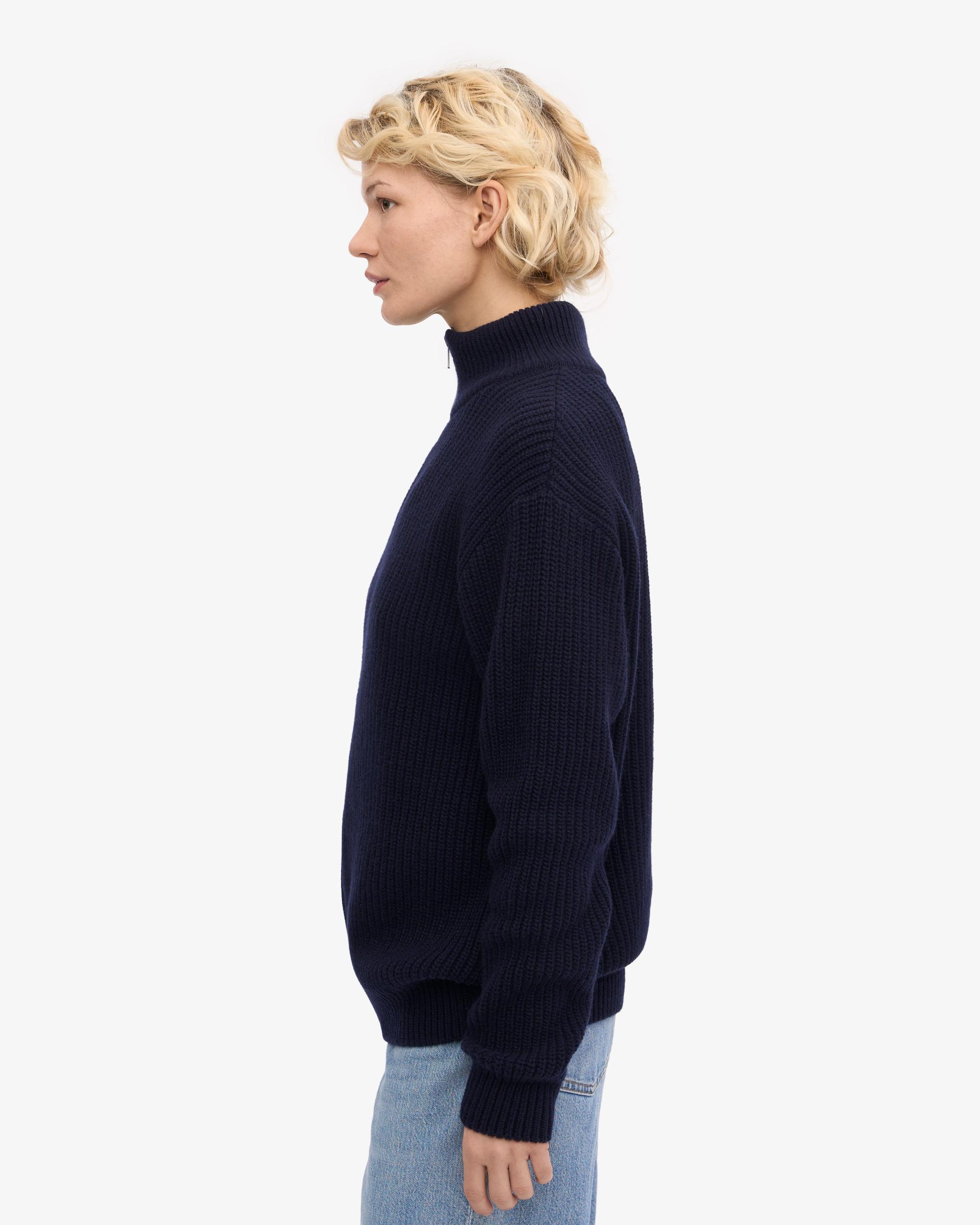 Merino Quarter Zip - Navy Blue Product Image