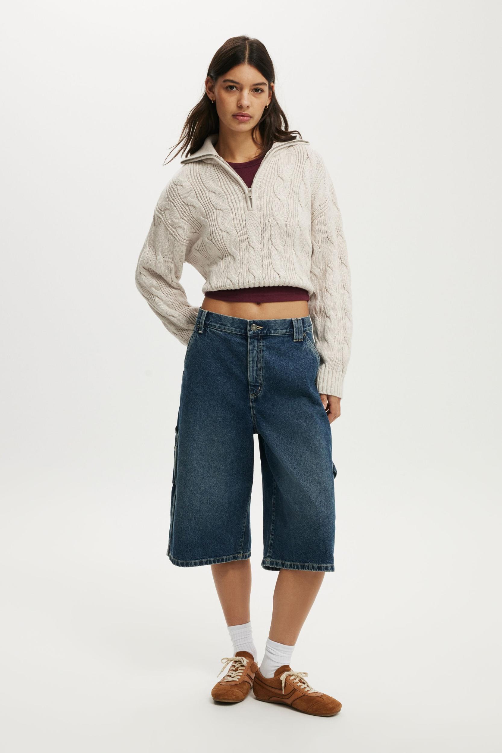 Cotton On Women - Cotton Cable Half Zip Pullover Product Image