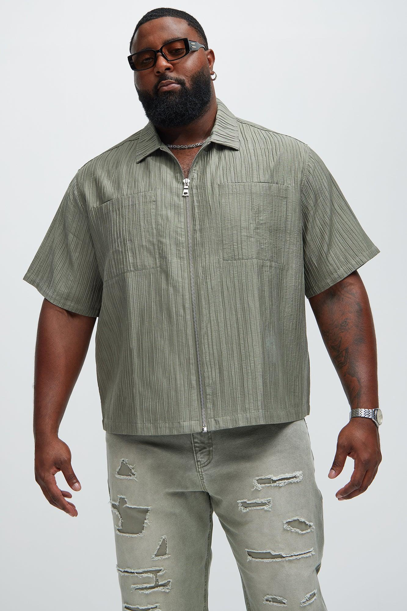 Niles Textured Shirt - Olive Product Image