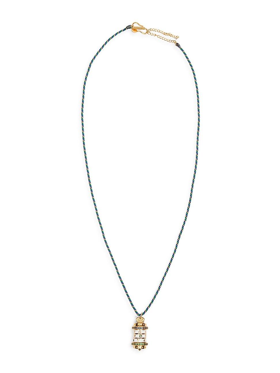 Womens Mot De Passe Jackpot 18K-Gold-Plated, Enamel & Zircon Pendant Necklace Product Image