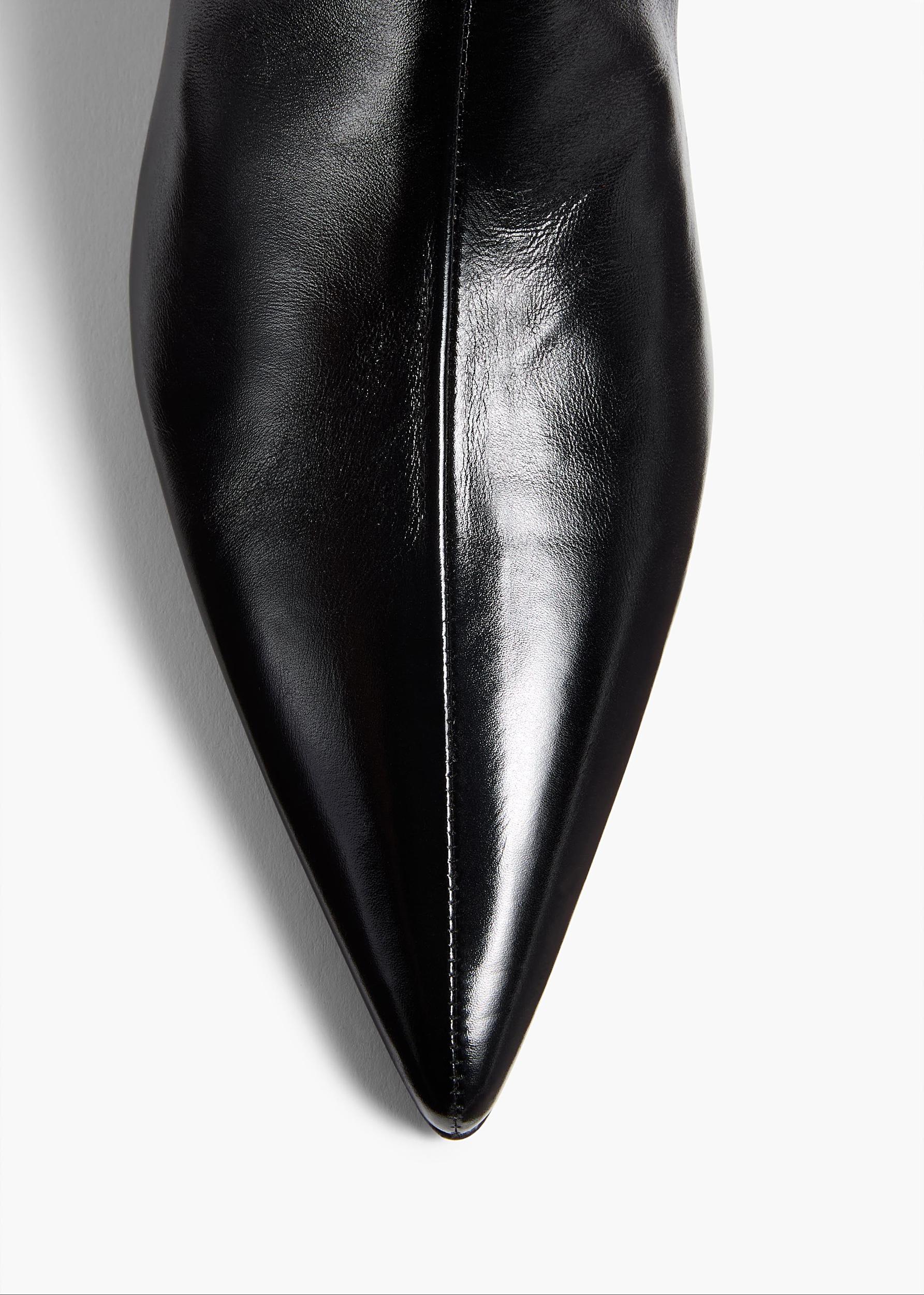 Sybil Ankle Boot in Black Glazed Leather Product Image