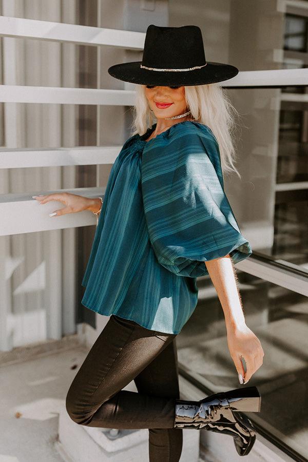 Ideal Day Shift Top In Teal Product Image